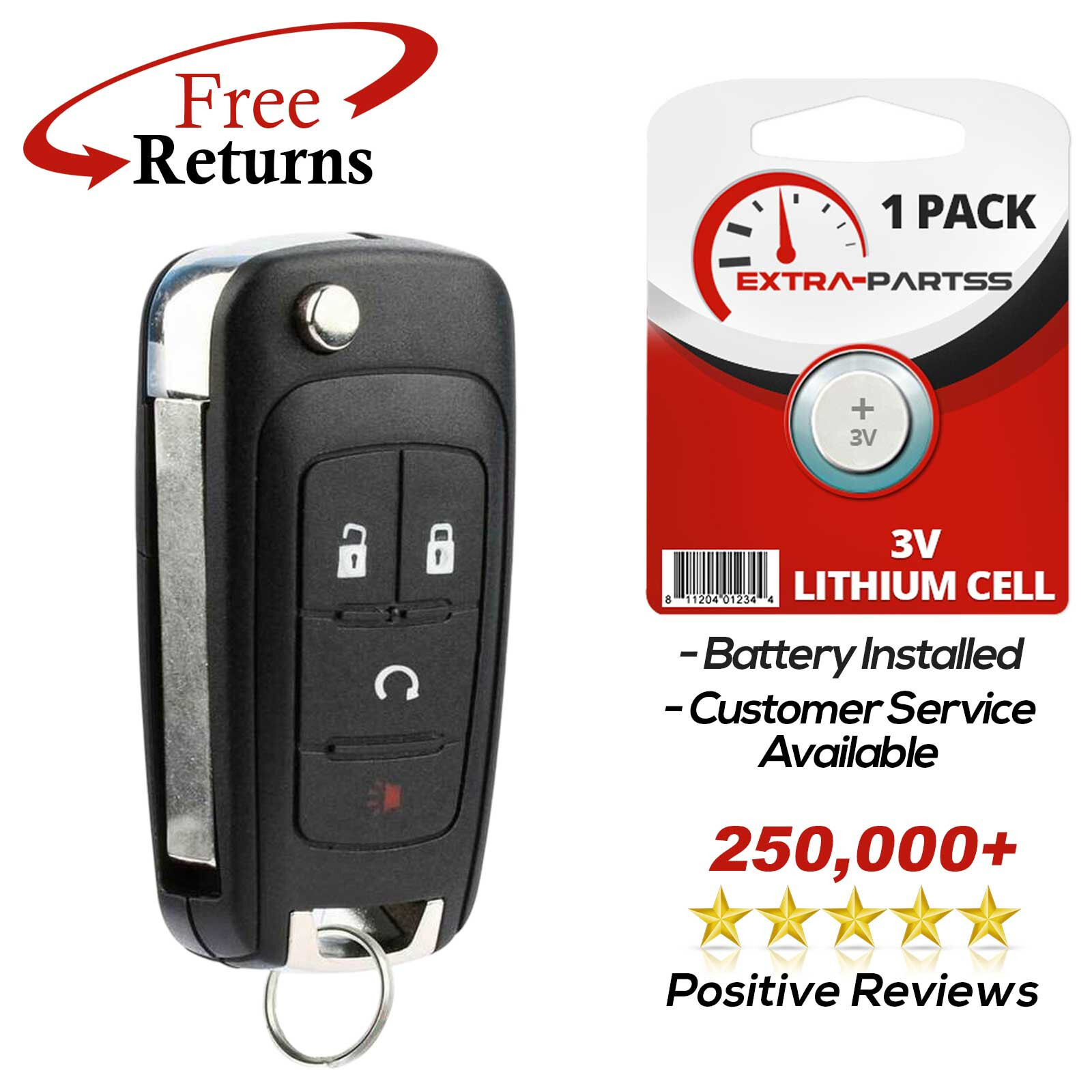 Remote Key Fob Remote Start Flip for 2012 2013 2014 2015 2016 Chevrolet Sonic