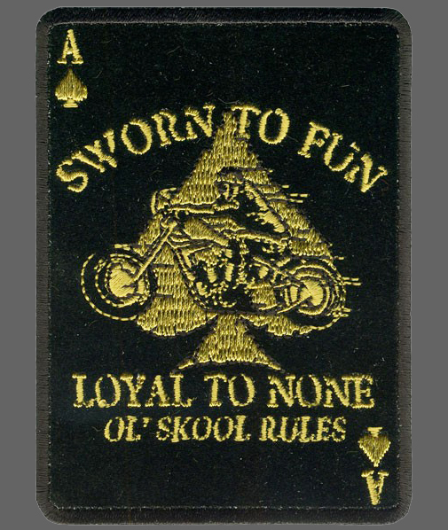 SWORN TO FUN LOYAL TO NONE  4 INCH BIKER PATCH