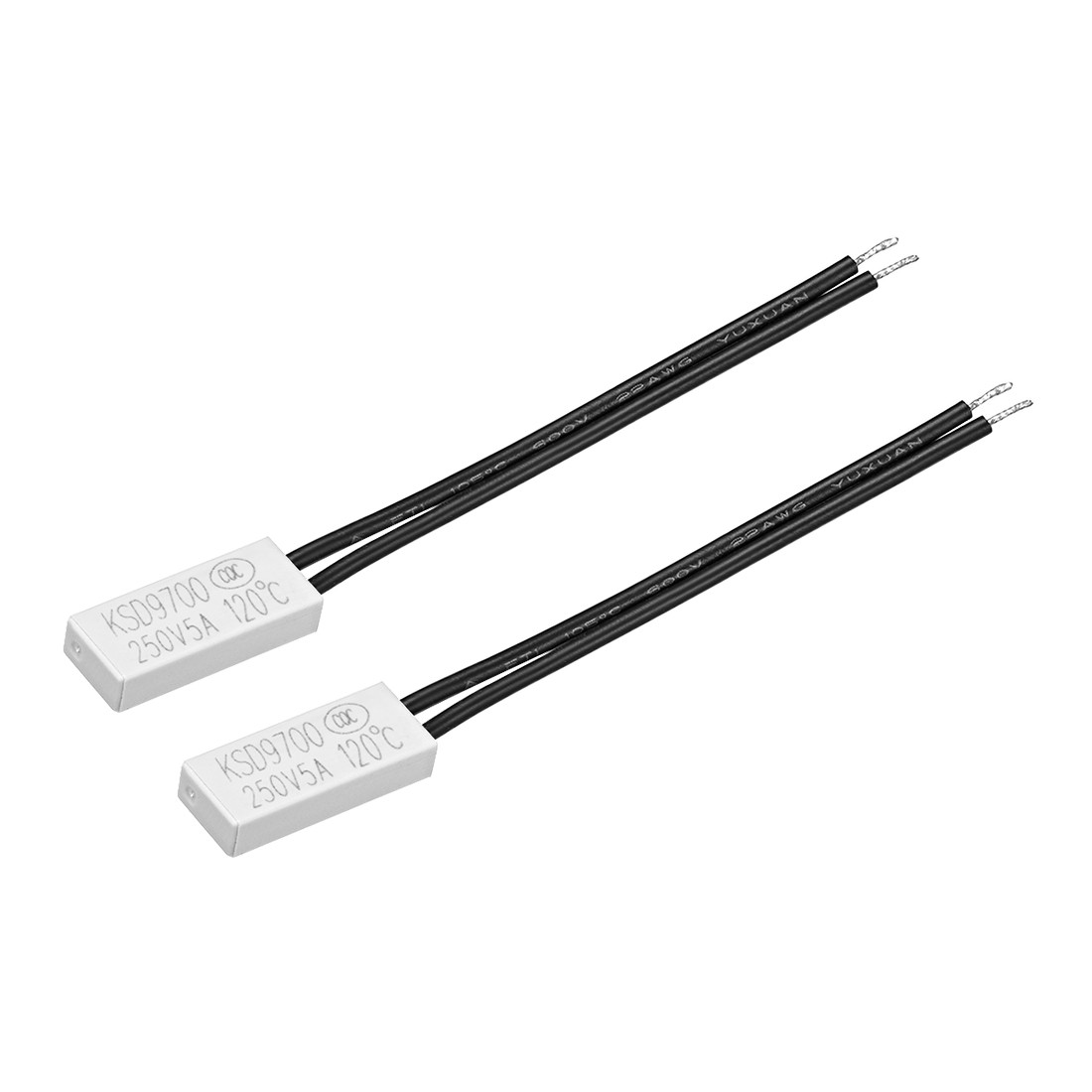 2Pcs Thermostat 120℃ NC 5A Plastic Temperature Control Switch Controller