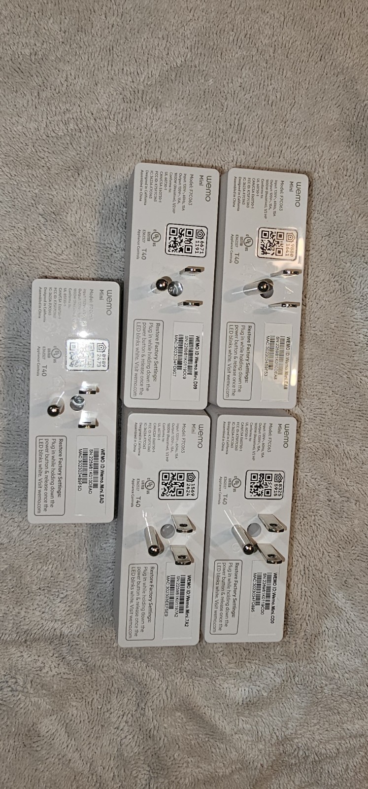 WeMo Mini [F7C063] WiFi Smart Plug with Alexa, Google Assistant - 5 Pack