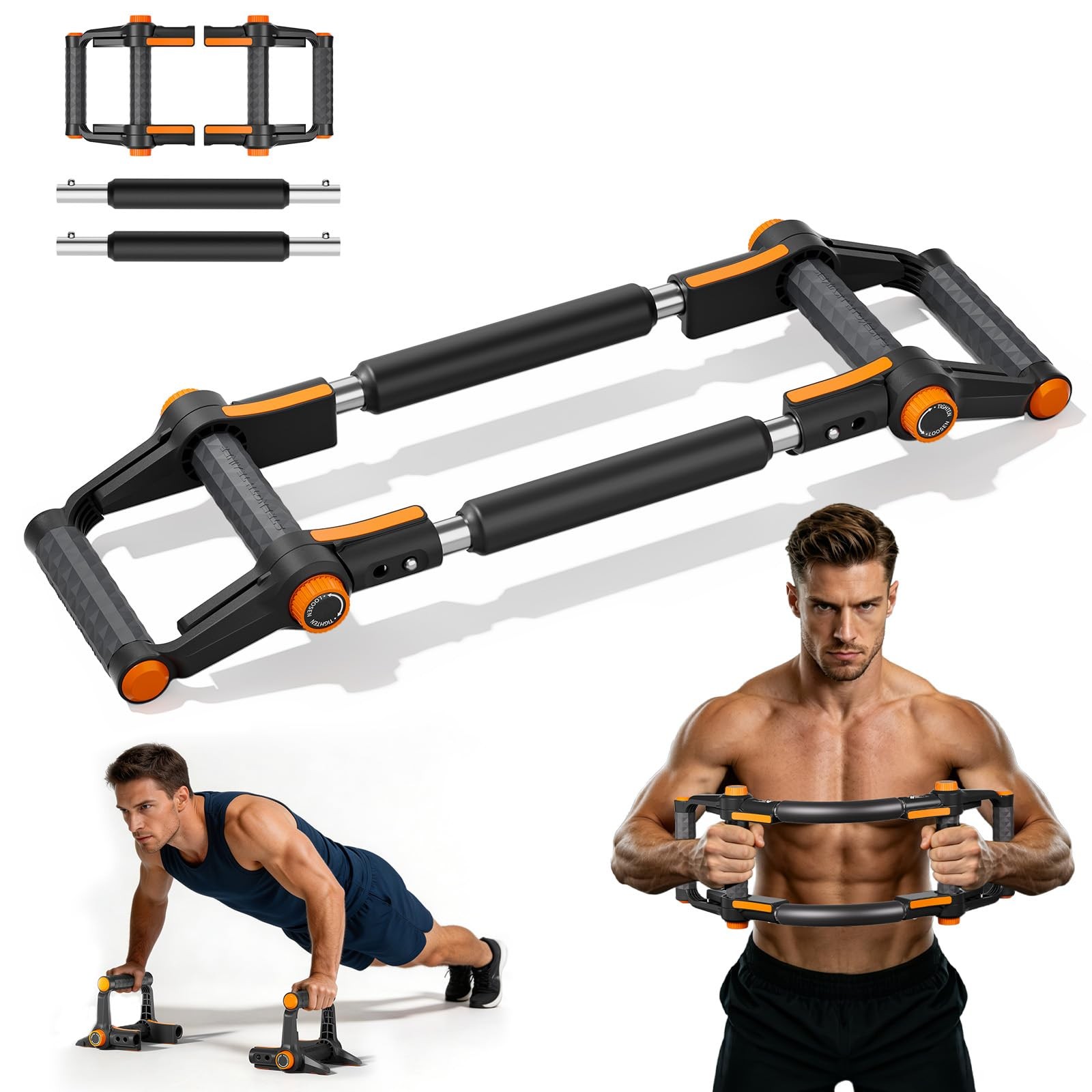 Best Twister Arm Trainer, 3-Mode Chest Exerciser with Push Up Bars 50/80/110 LBS
