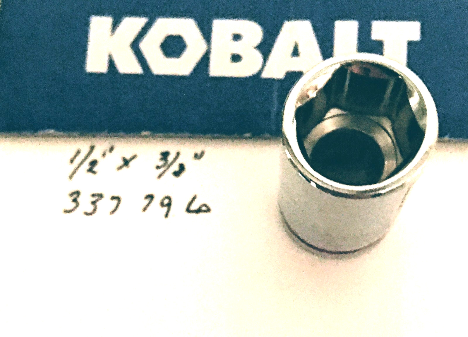 Kobalt 1/2" x 3/8" Dr Standard Chrome Socket 6 Pt  # 337796 Free USA  Shipping