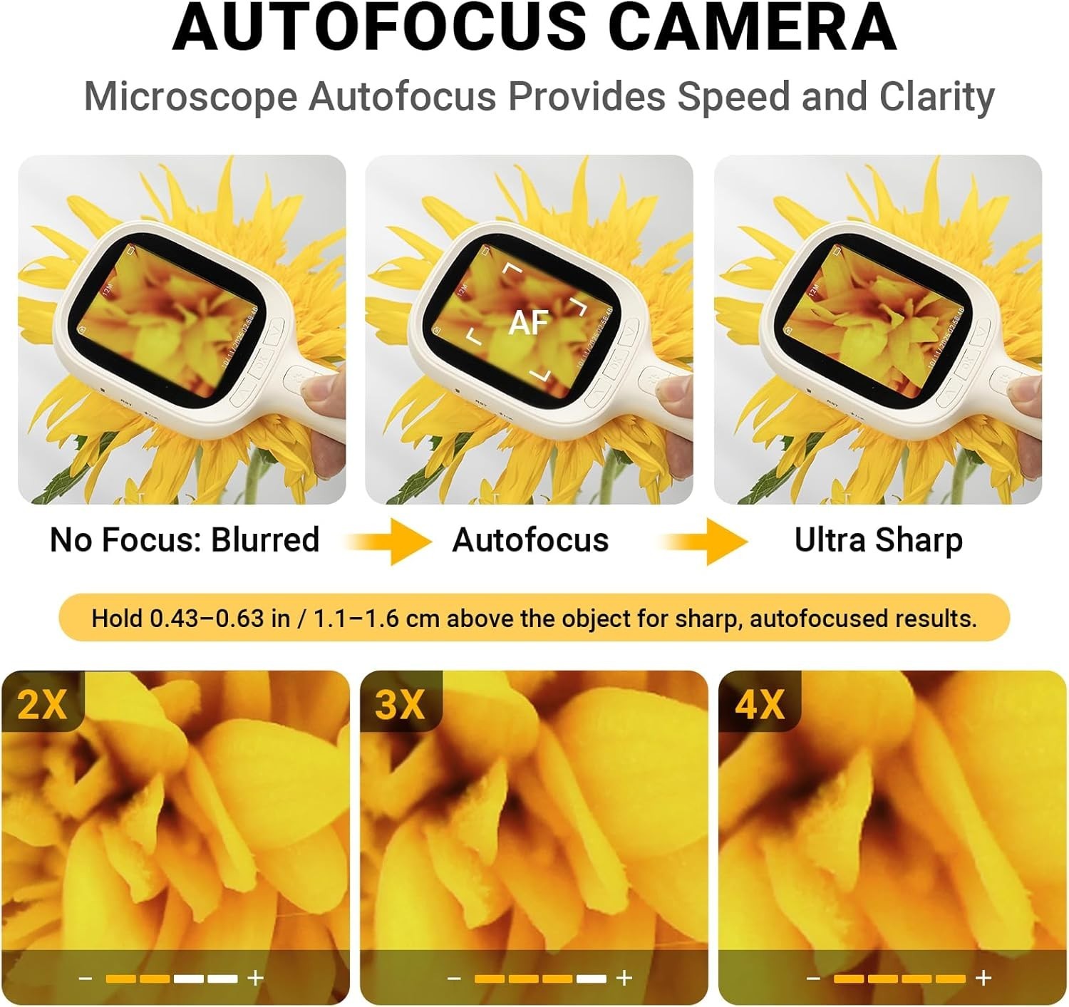 Digital Microscope Autofocus Handheld Magnifier with 2.8" IPS Screen w/32GB card