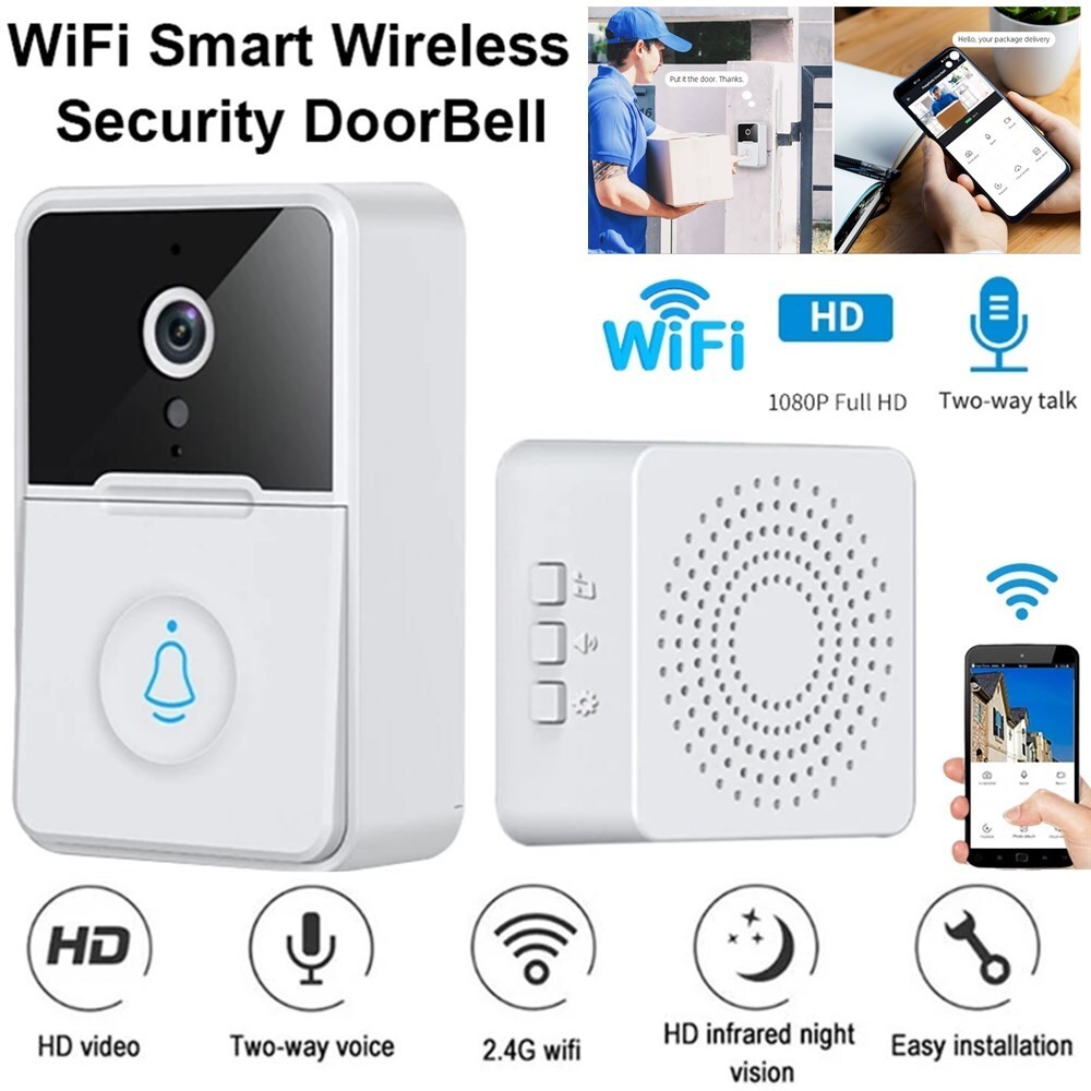 Smart Wireless WiFi Doorbell Camera Phone Door Ring Video Intercom Security Bell
