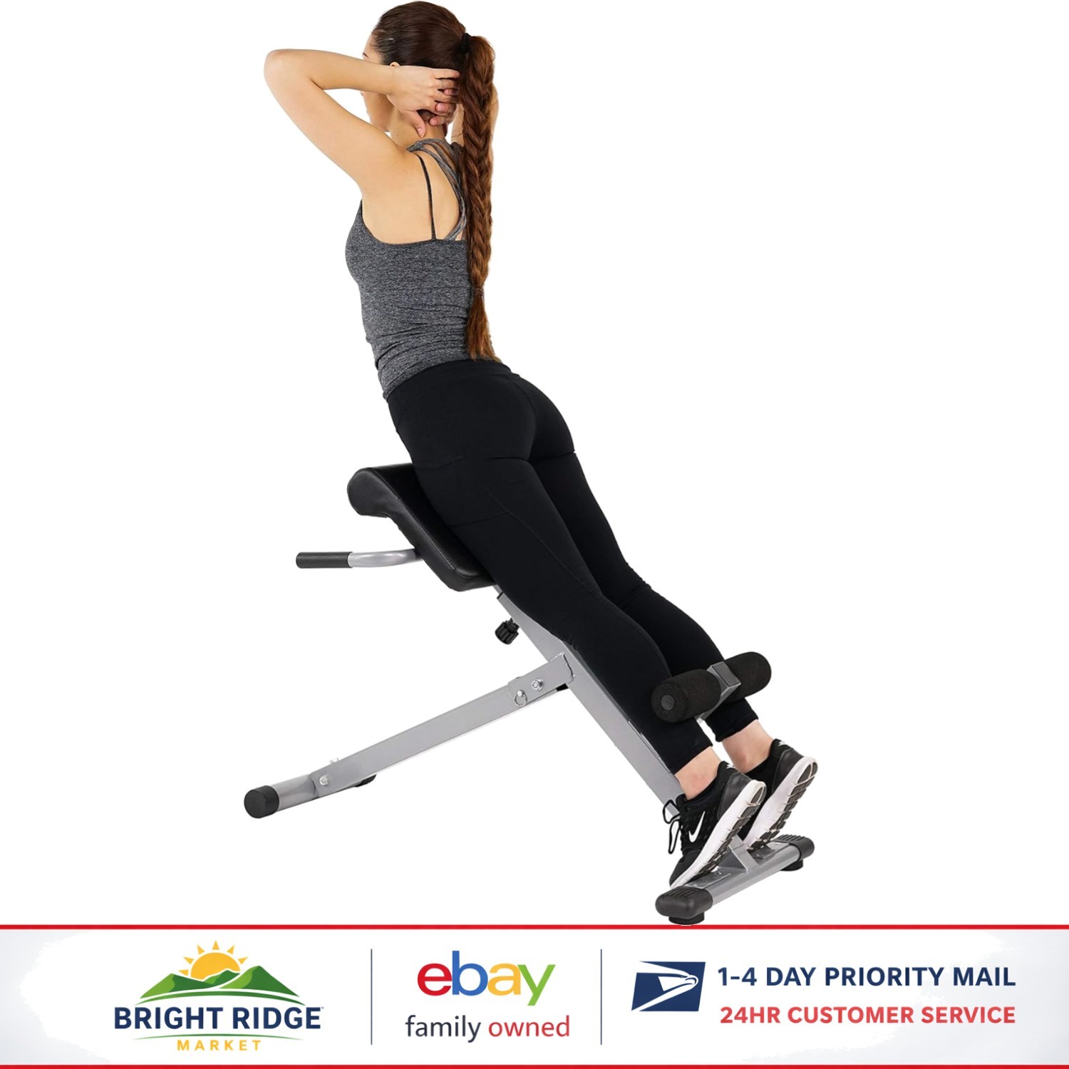 Sturdy Hyperextension Chair with 250 LB Weight Capacity for Strength Training