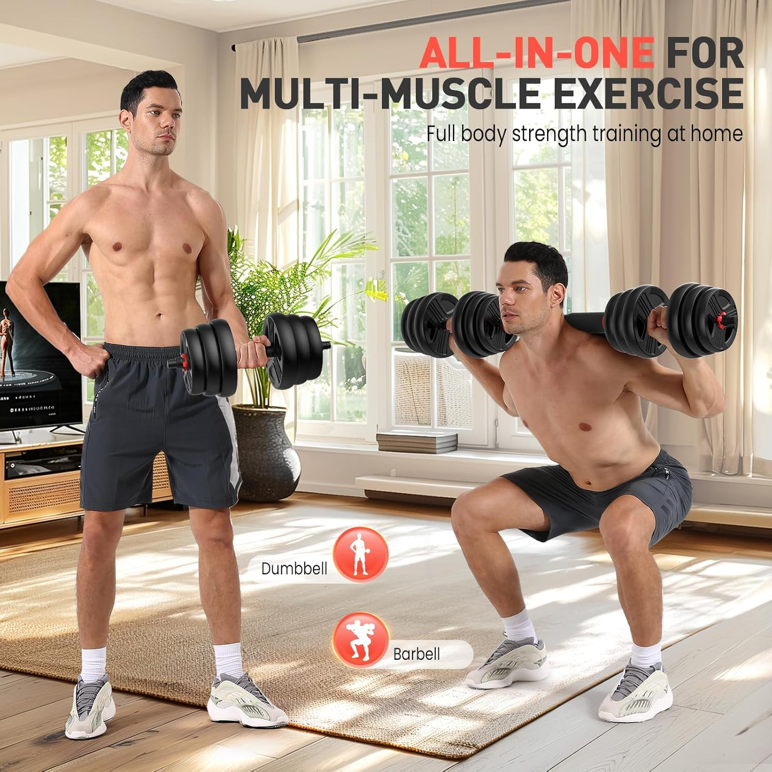 UKEEP Adjustable Dumbbells, 20Lbs Free Weights Dumbbells Co