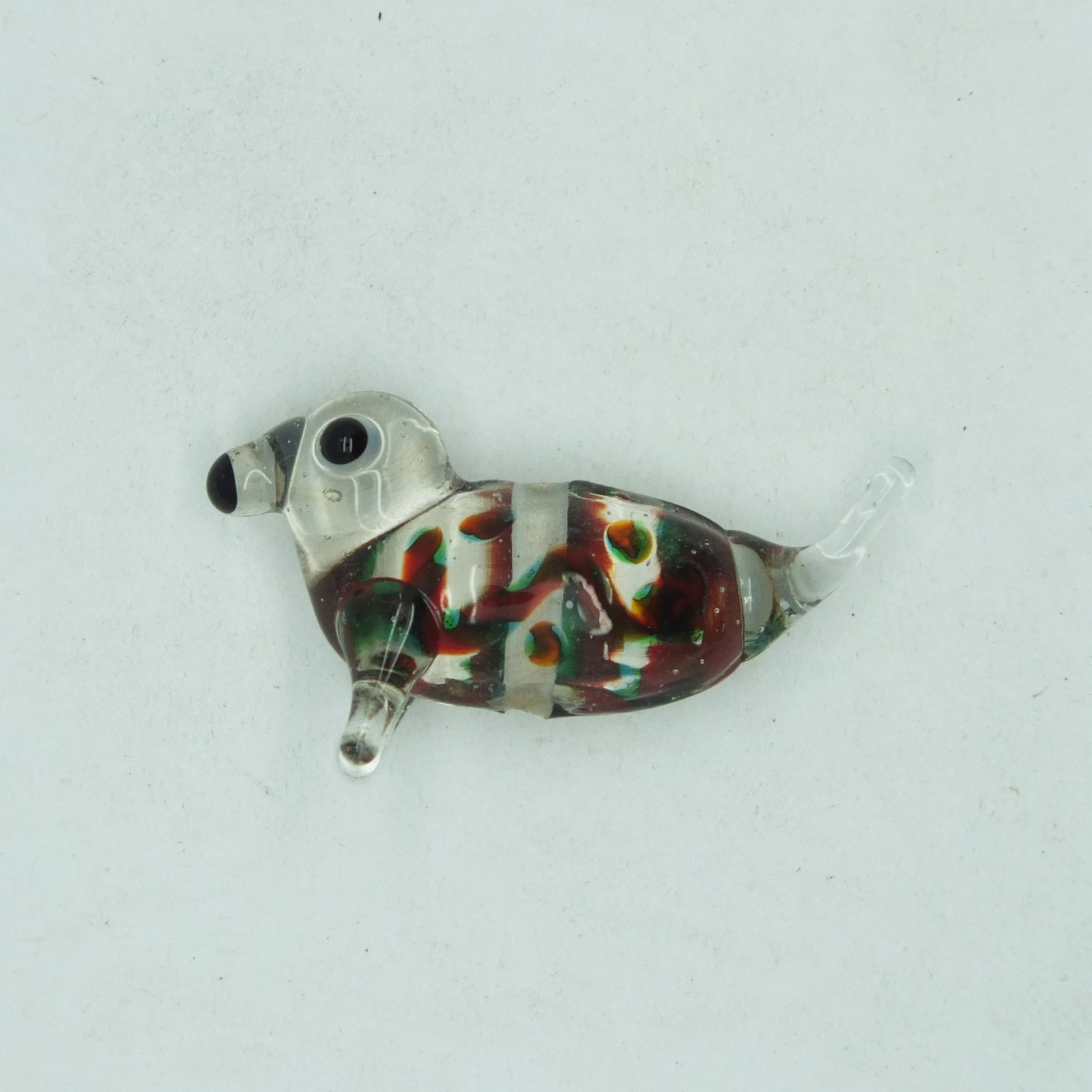 Glass Beads Teal Clear Color Lined Sea Lion Animal 30mm. Pk of 10. Made in India