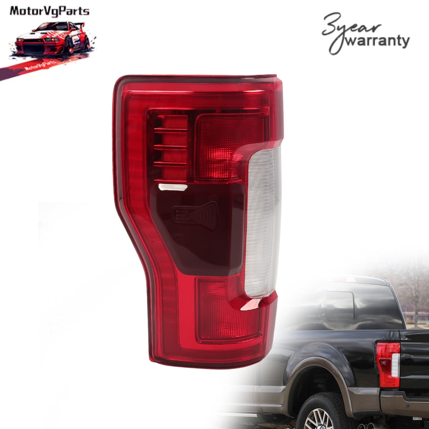 For 2017 2018 2019 Ford F-250 Super Duty LED Tail Light w/Blind Spot Left Driver