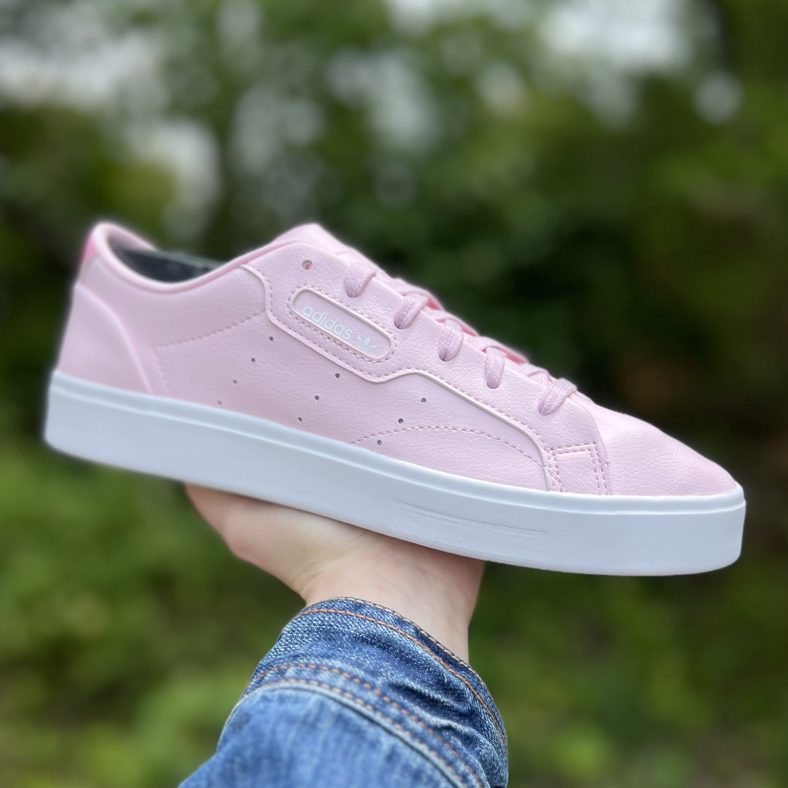 Adidas Originals Sleek Women’s Sneakers Athletic Tennis Pink Trainers #299