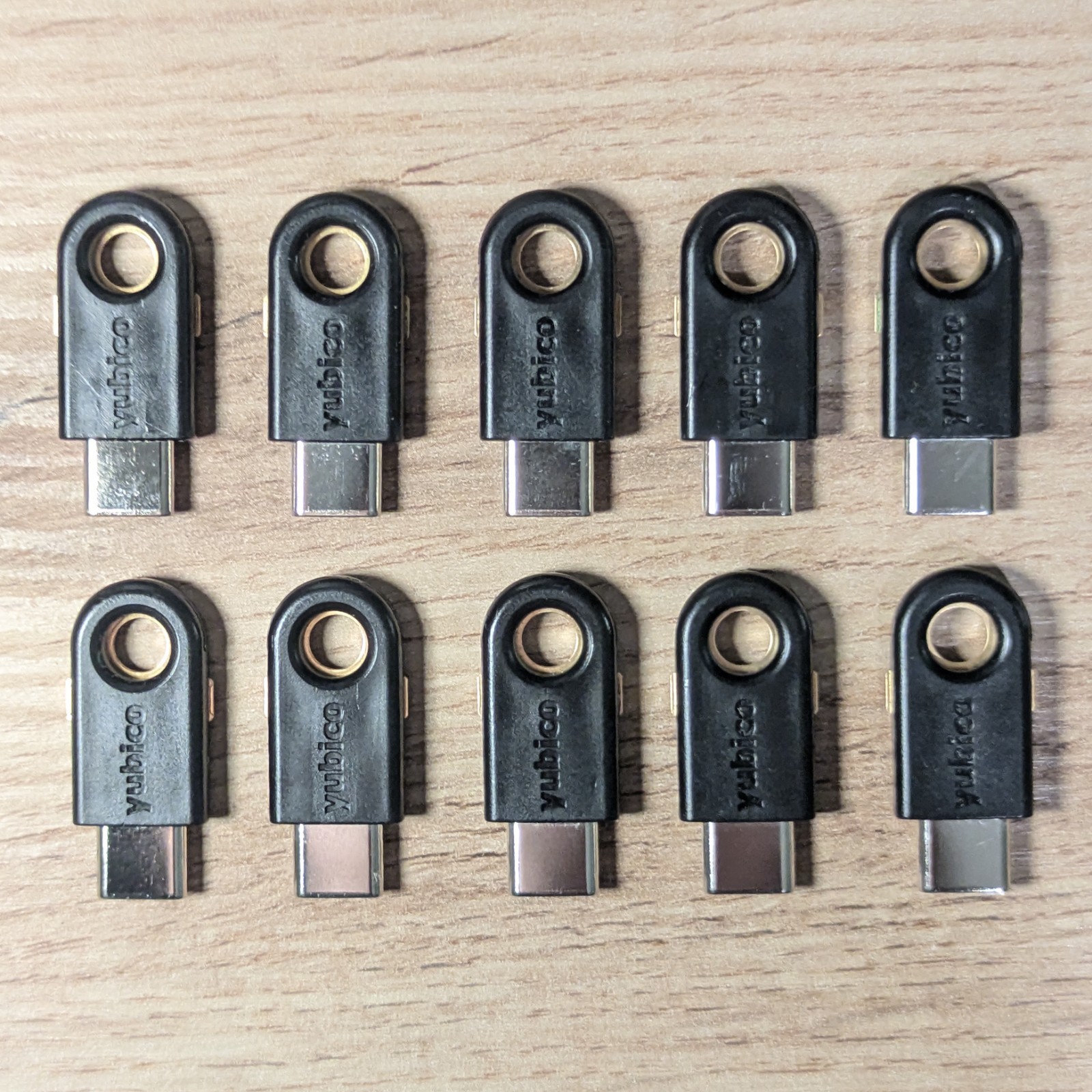 Lot of 10 Yubico YubiKey 5C USB-C Firmware 5.4.3  Security Key Type-C 2FA