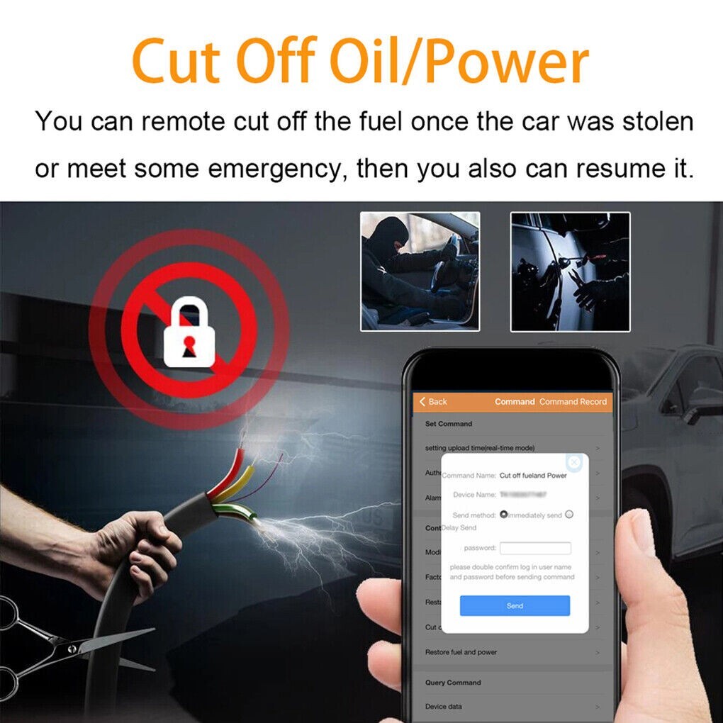 4G Car GPS Tracker Real-time Tracking Locator Device Remote Control Anti Theft⚘