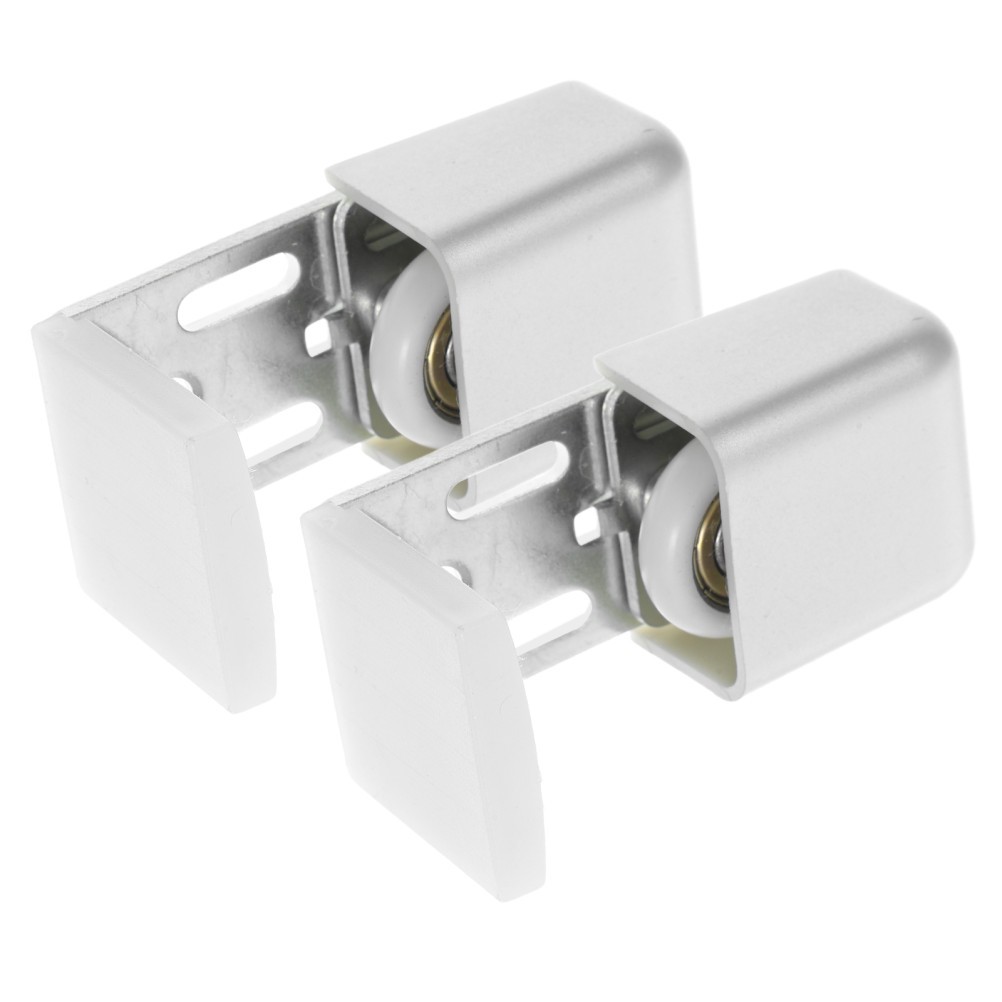 Sliding Glass Door Guide 2Pcs Automatic Door Bottom Guide Silver Iron
