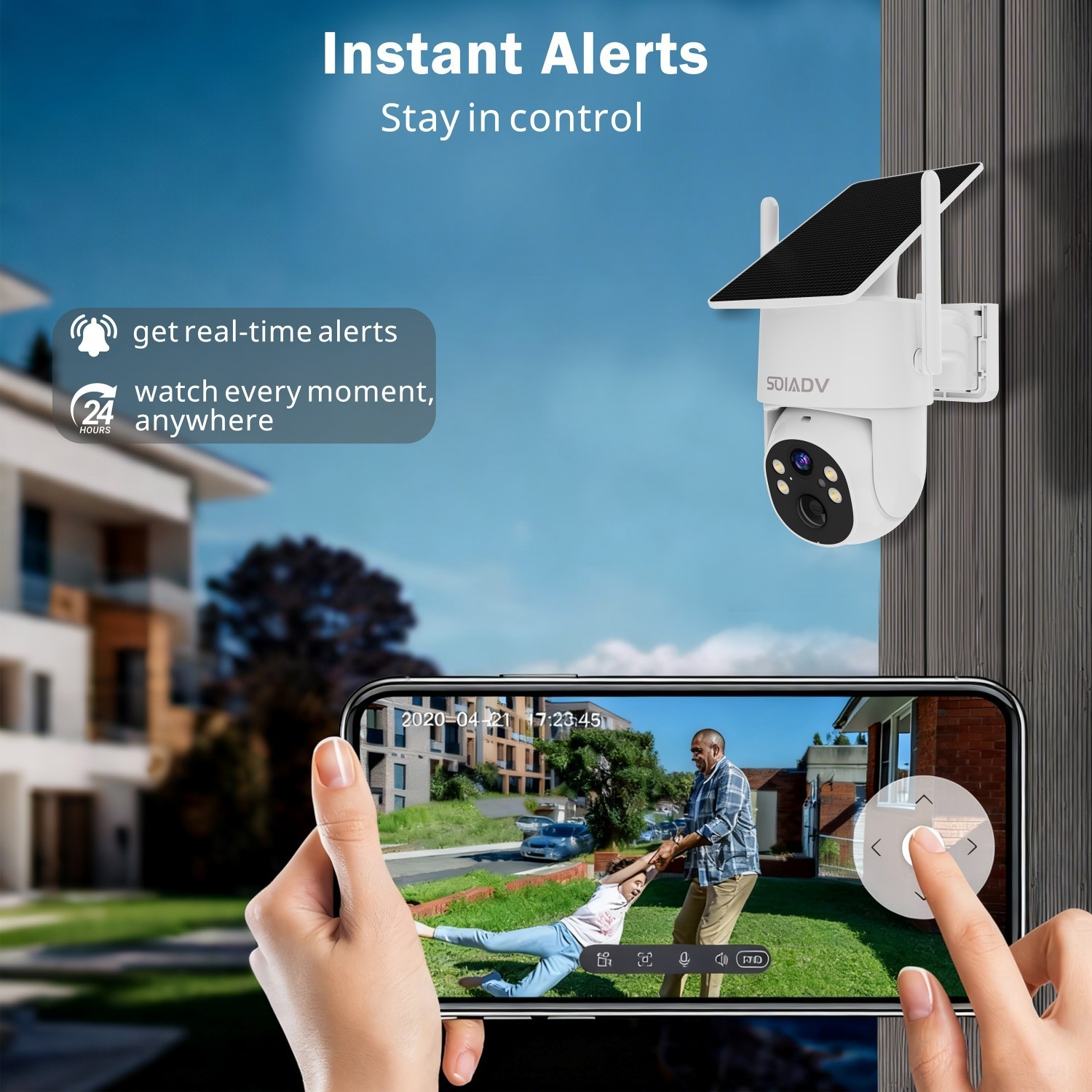Solar Battery Powered Camera WiFi6 Wireless Security System PTZ Outdoor 2PACK