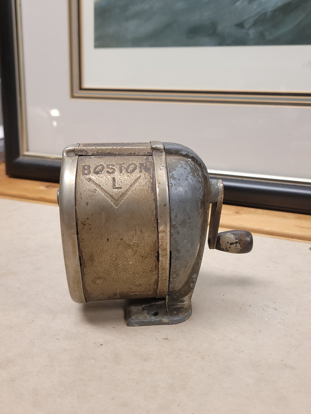 Antique Boston Model L Pencil Sharpener w/ Manual Handle (Wall or Desk Mount)