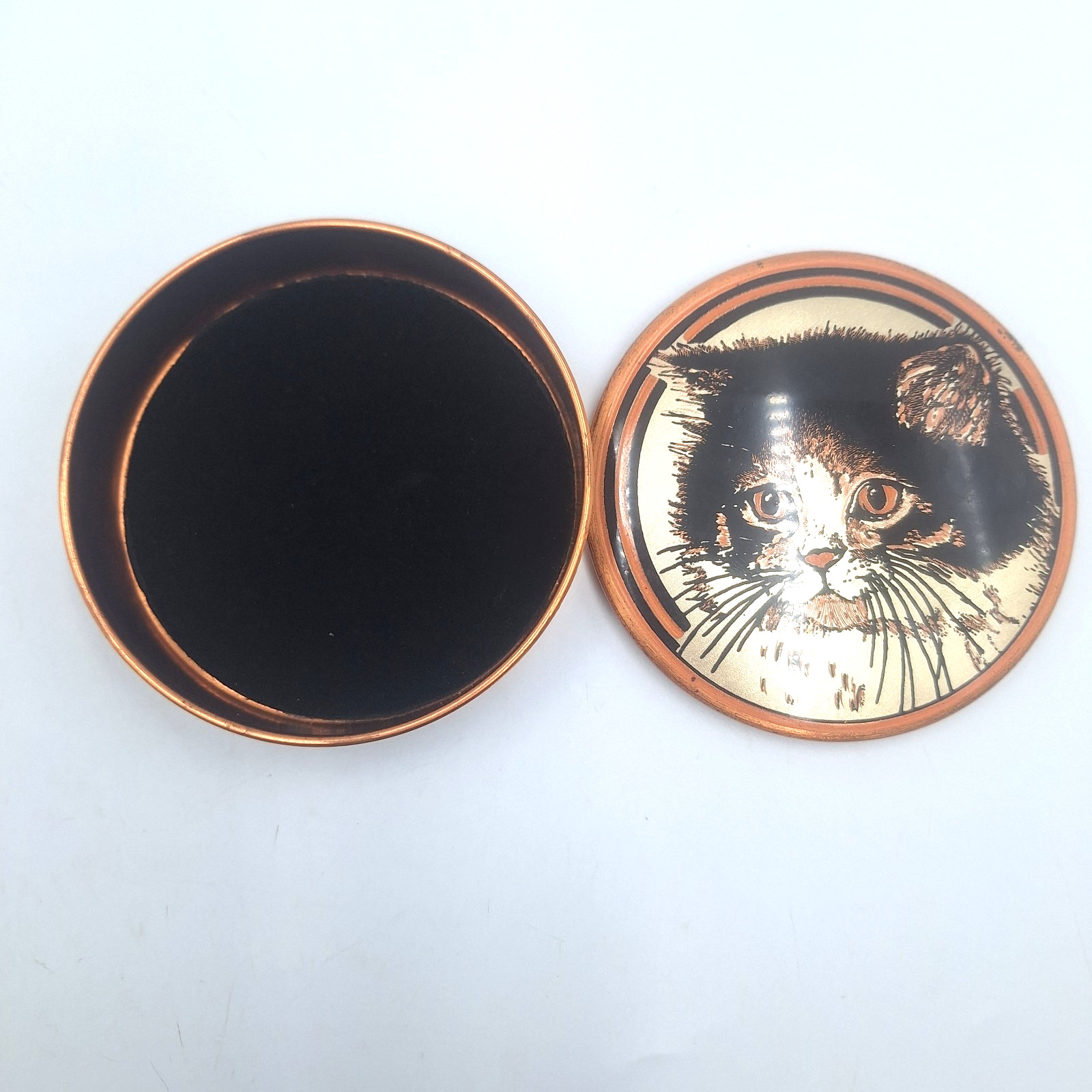 1994 Copper Cat Kitten Trinket Box