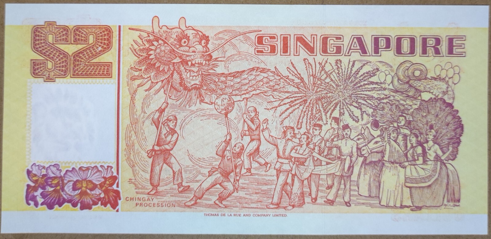 Singapore 2 dollars 1990 UNC