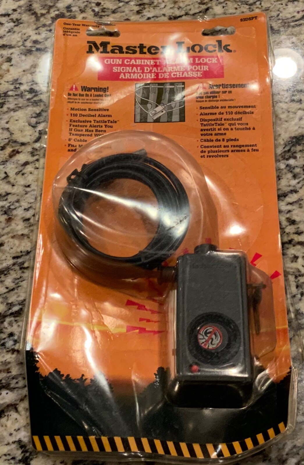 Gun Cabinet Motion Sensitive Alarm 110 Decibel By: Master Lock 93DSPT Brand New