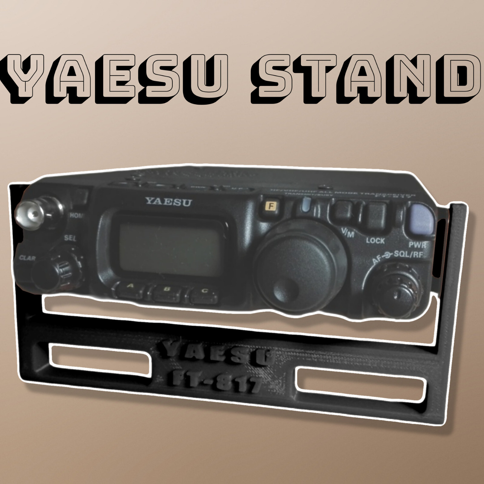 Angled Front Stand for Yaesu FT-891 Compact Transceiver