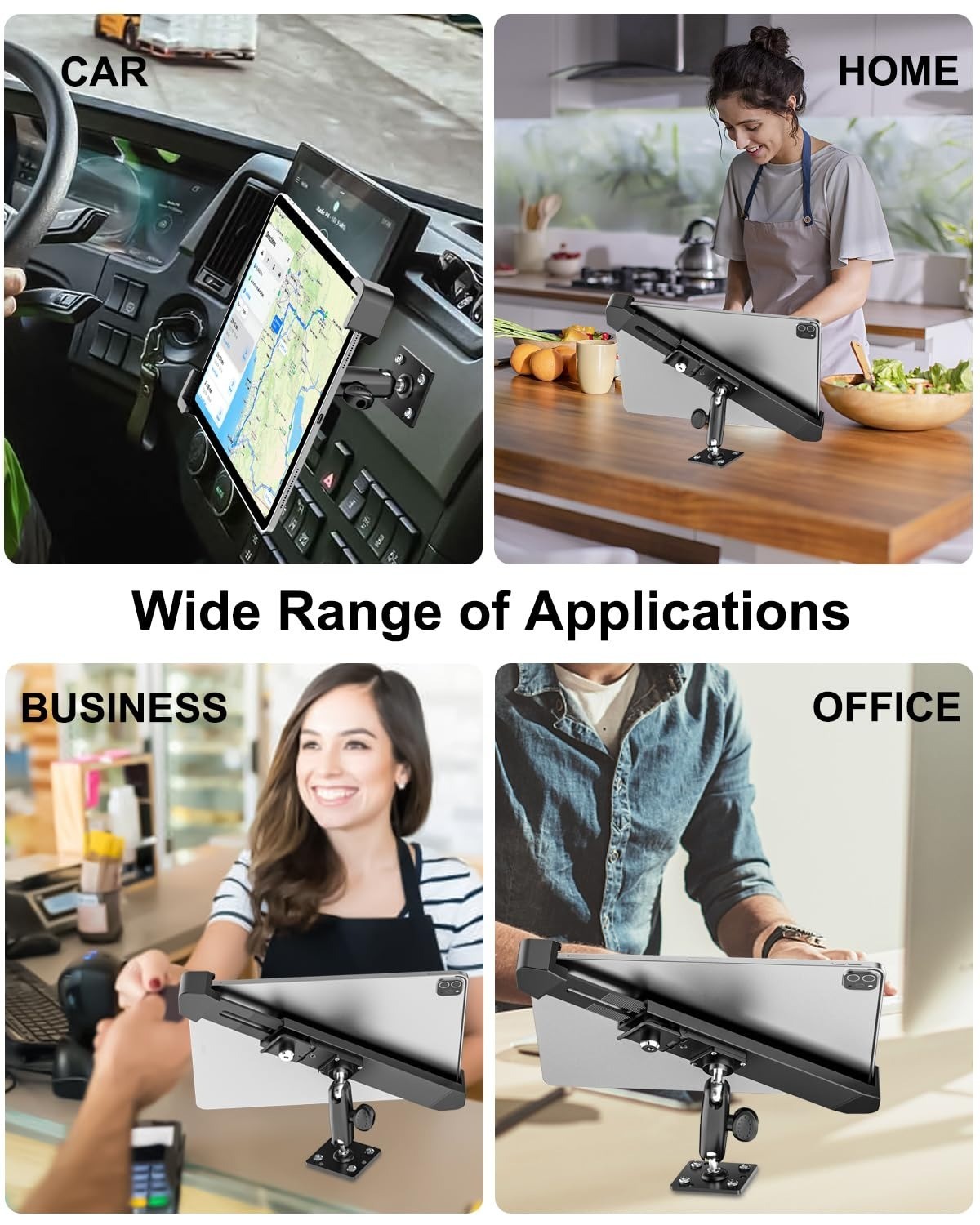 Security Car Tablet Mount, Industrial Heavy Duty Tablet Holder with Lock & Key,