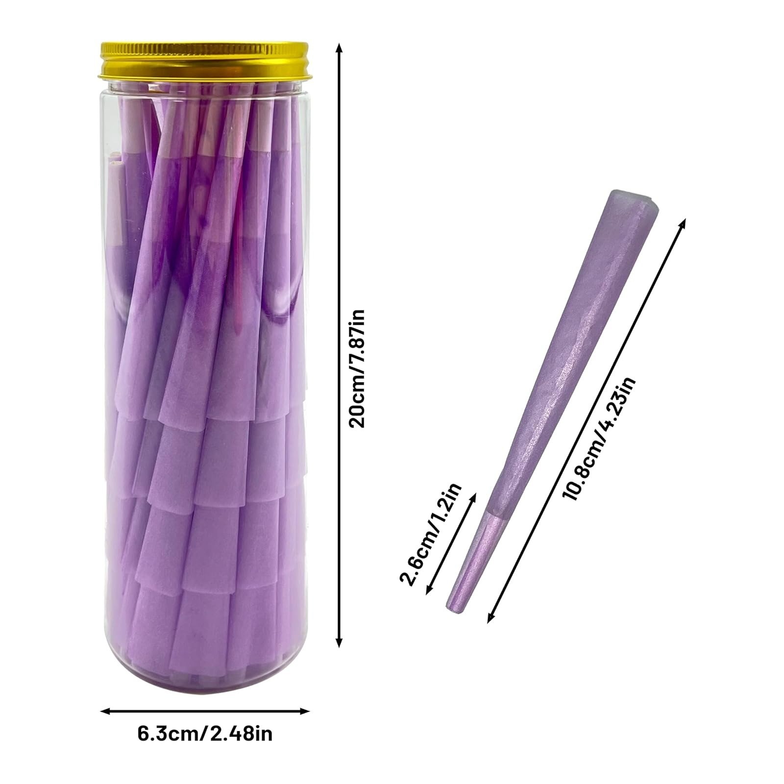 usixdaxla Purple Pre Rolled Cones - 100 Pack King Size Rolling Papers