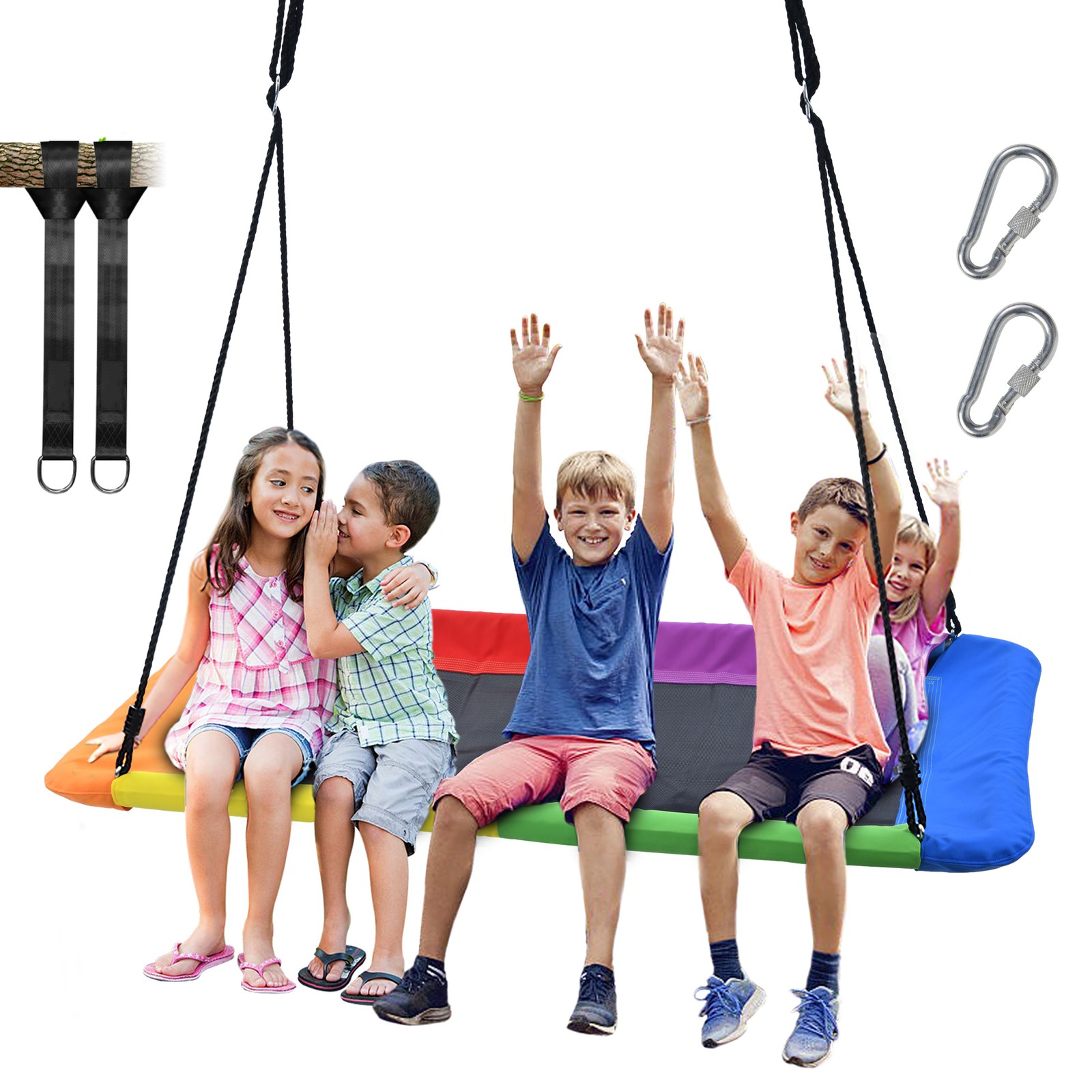 Tree Swing 700lb Giant 60'' Platform Swing for Kids and Adults +2 Hanging Straps