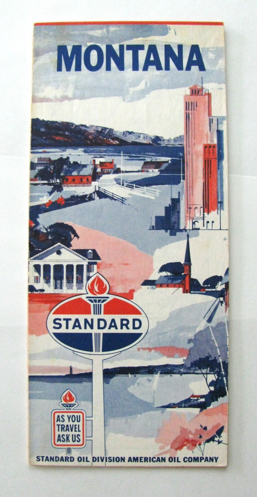 VINTAGE 1960s STANDARD OIL COMPANY MONTANA ROAD MAP