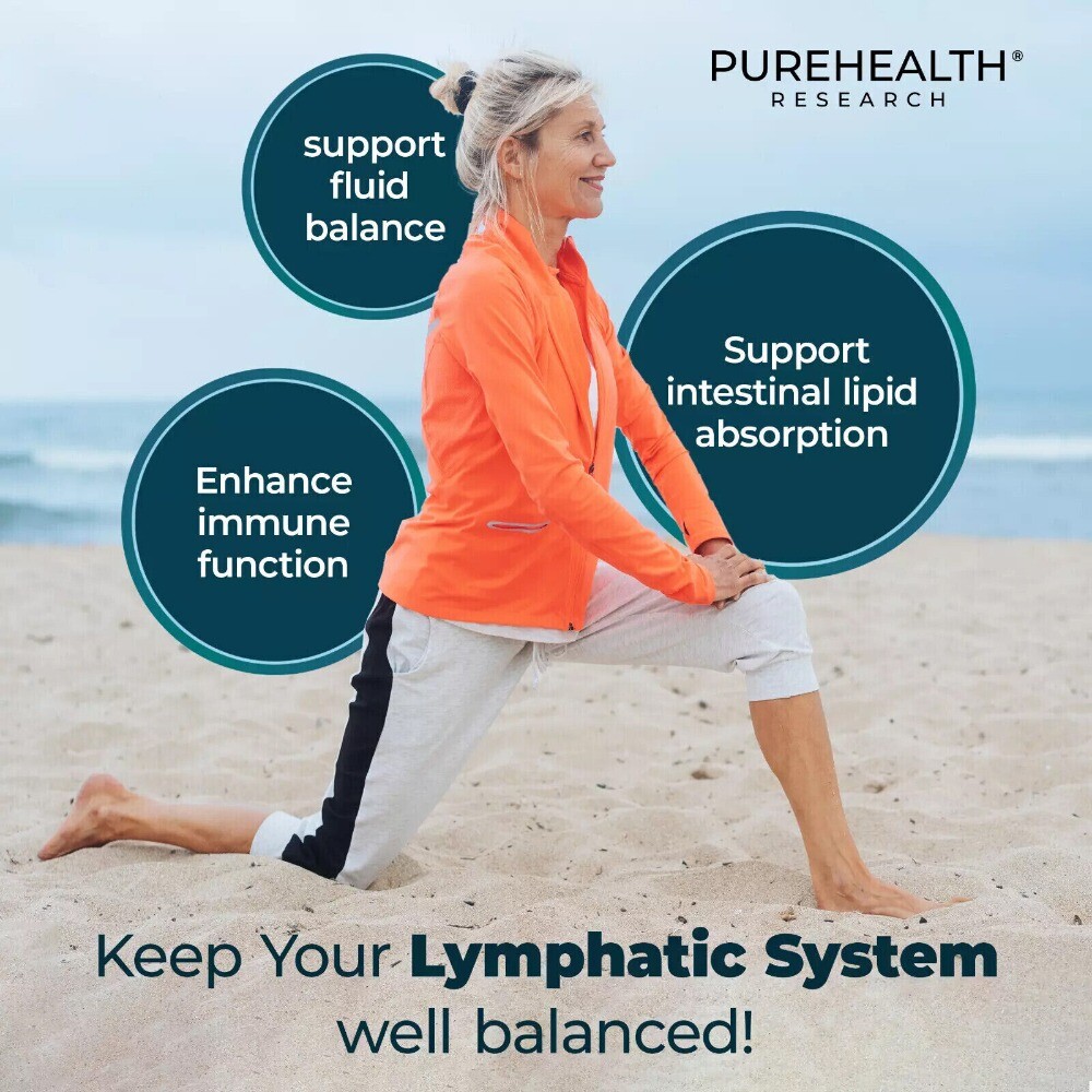 Lymph System Support Supplements Less Swelling Detoxify Skin Immune 120 Capsules