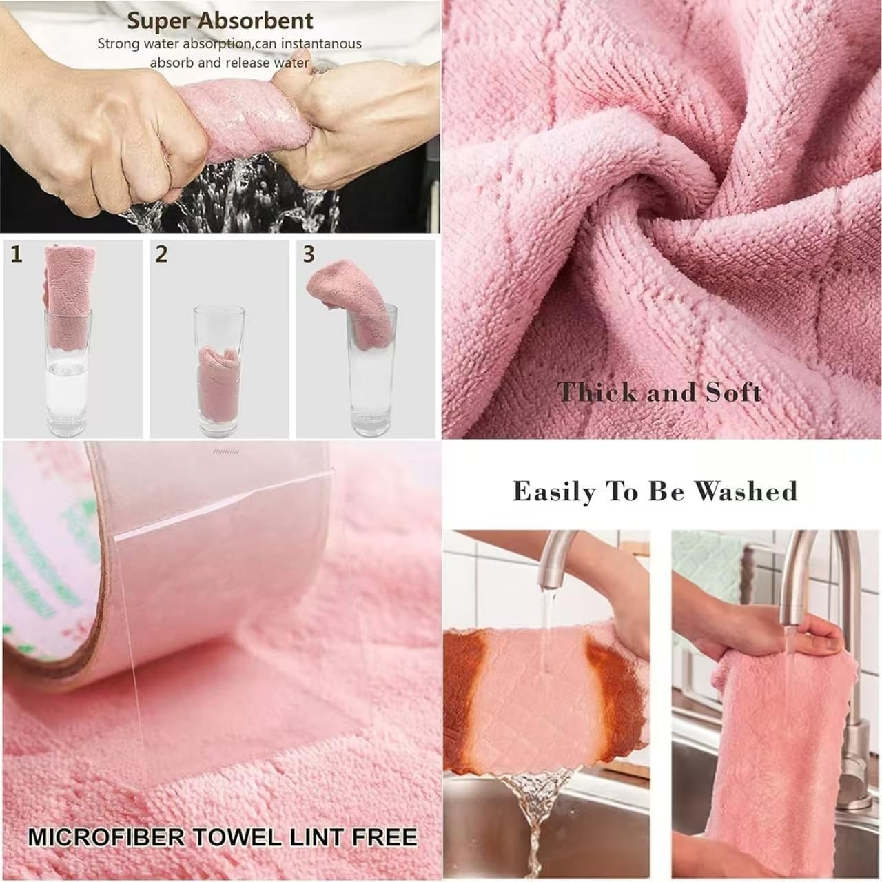 24 Pack Kitchen Dish Cloths Towels, Super Soft and Absorbent Multicolor...