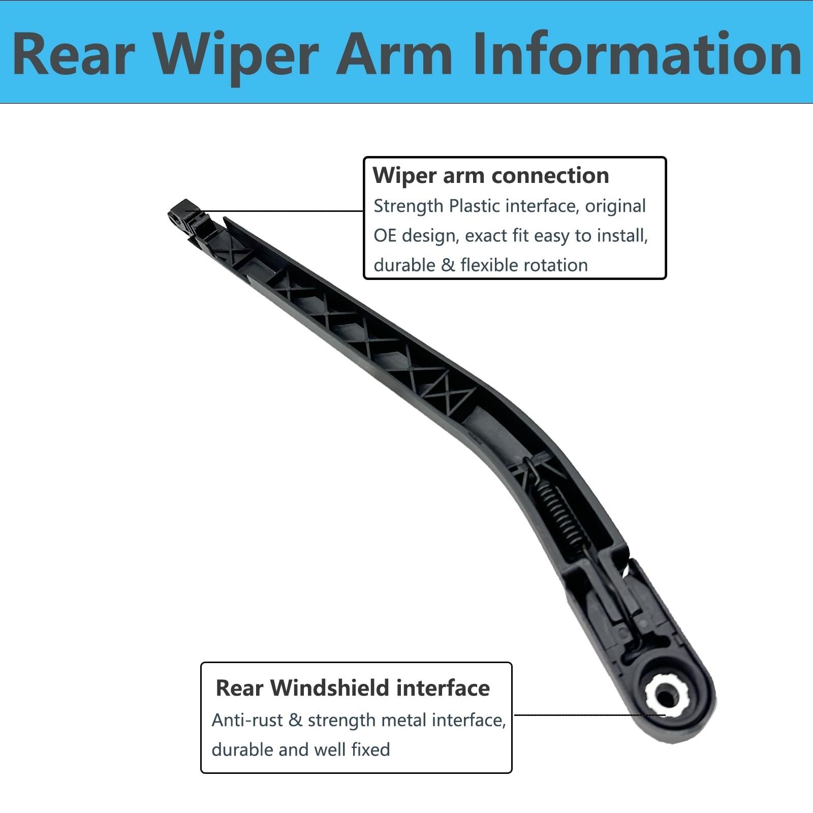 Rear Windshield Wiper Arm Blade Set Replacement for Toyota 4Runner 2003 2004 ...