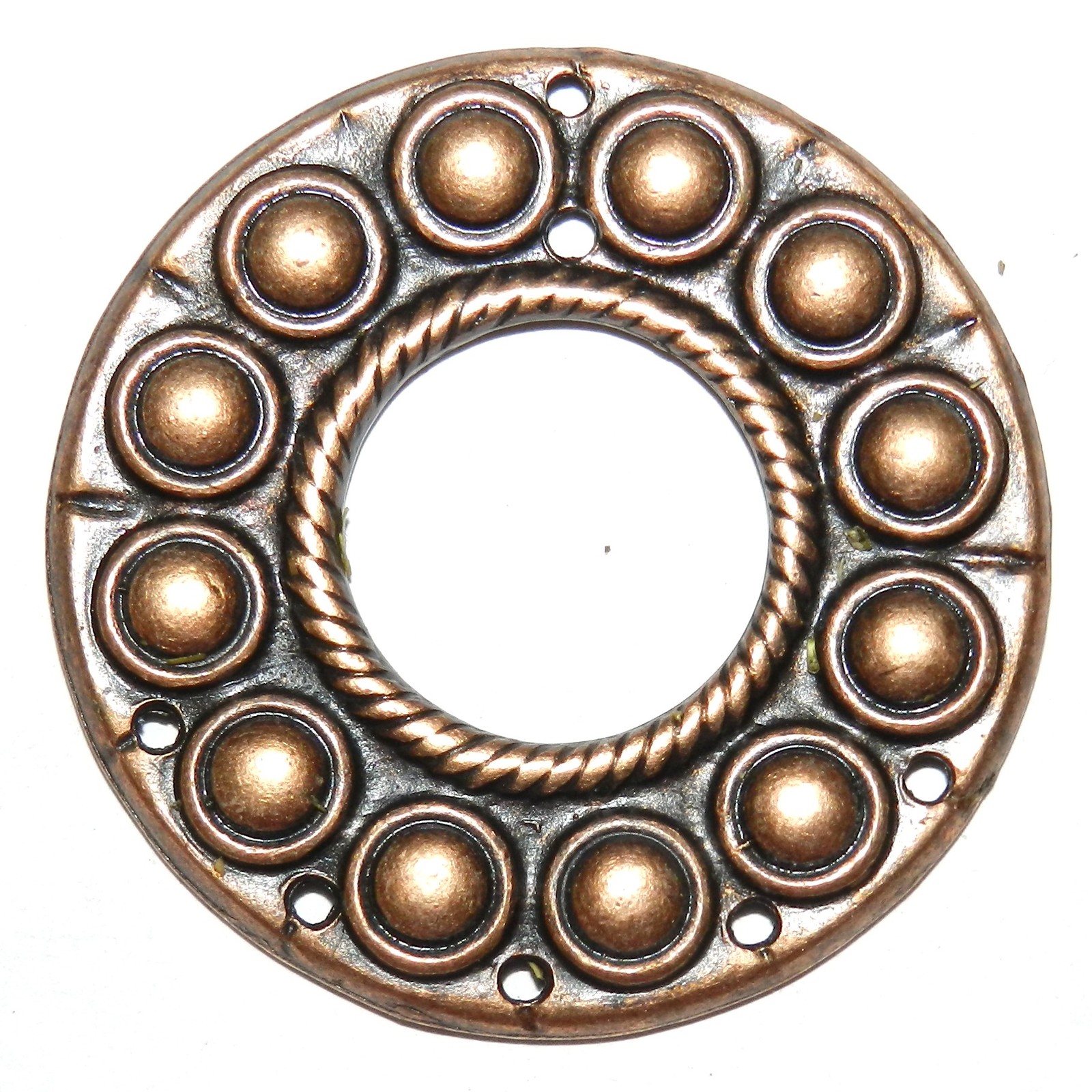 ML369 Antiqued Copper 50mm Round Link w 7-Holes Metal Alloy Component 10pc
