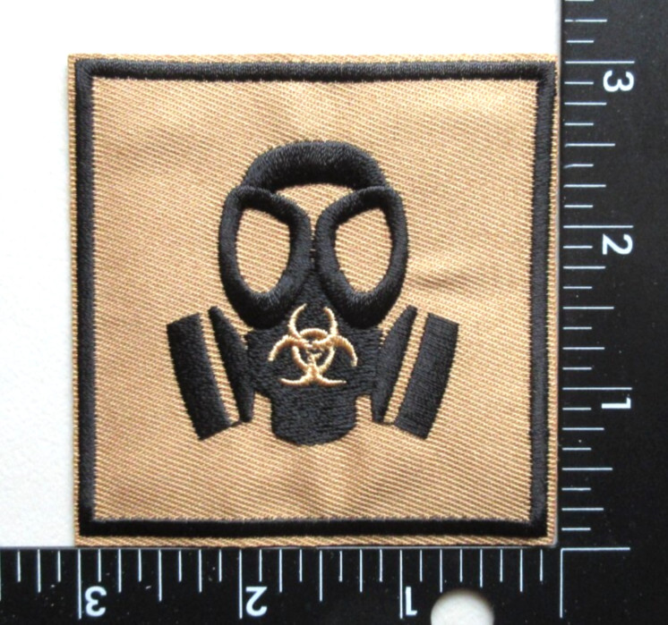 🔥Biohazard Warning Sign Gas Mask Safety Symbol Embroidered Iron On Patch