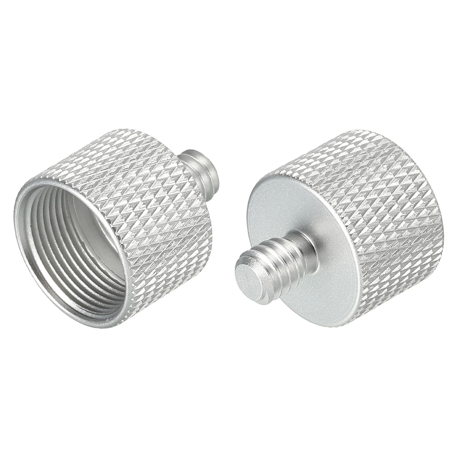 2 x Mic Stand Adapter 5/8 Female to 1/4 Male for Microphone Stand Silver