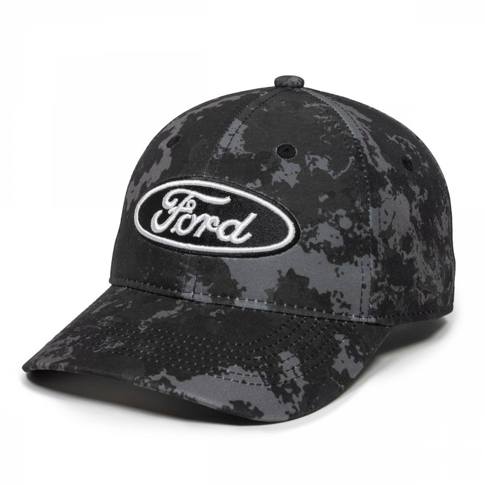 Ford Motor Company Logo Dark Camo Adjustable Hat Black