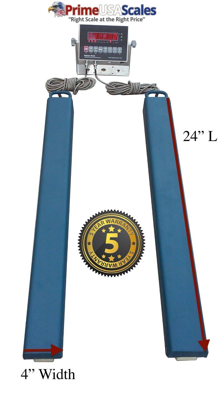 24" Bar Scale 2,500 lb Livestock Scale Cattle Scale with Software