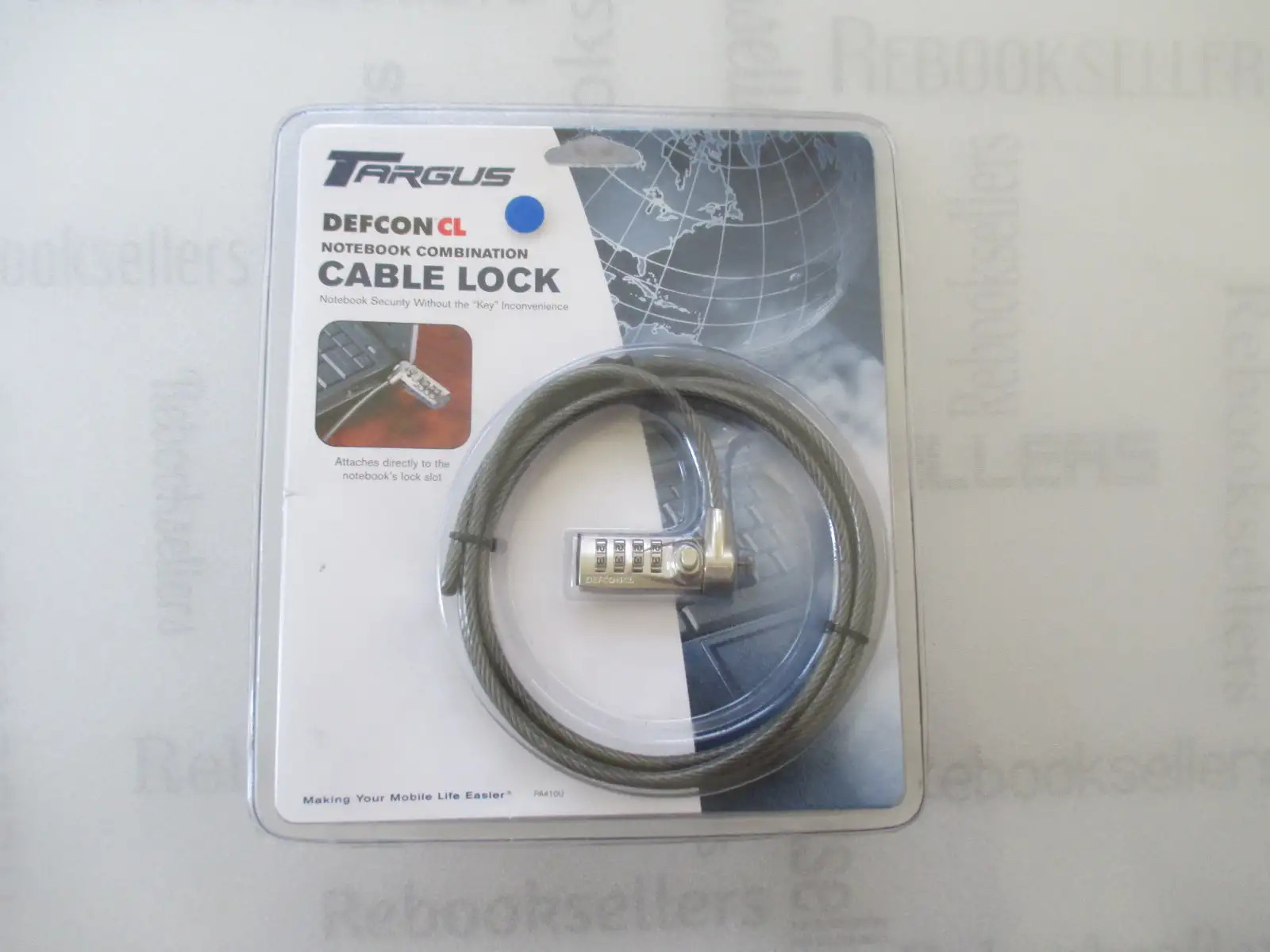 Targus DEFCON T-Lock Resettable Combo Cable Lock for Laptop Computer and Deskt..
