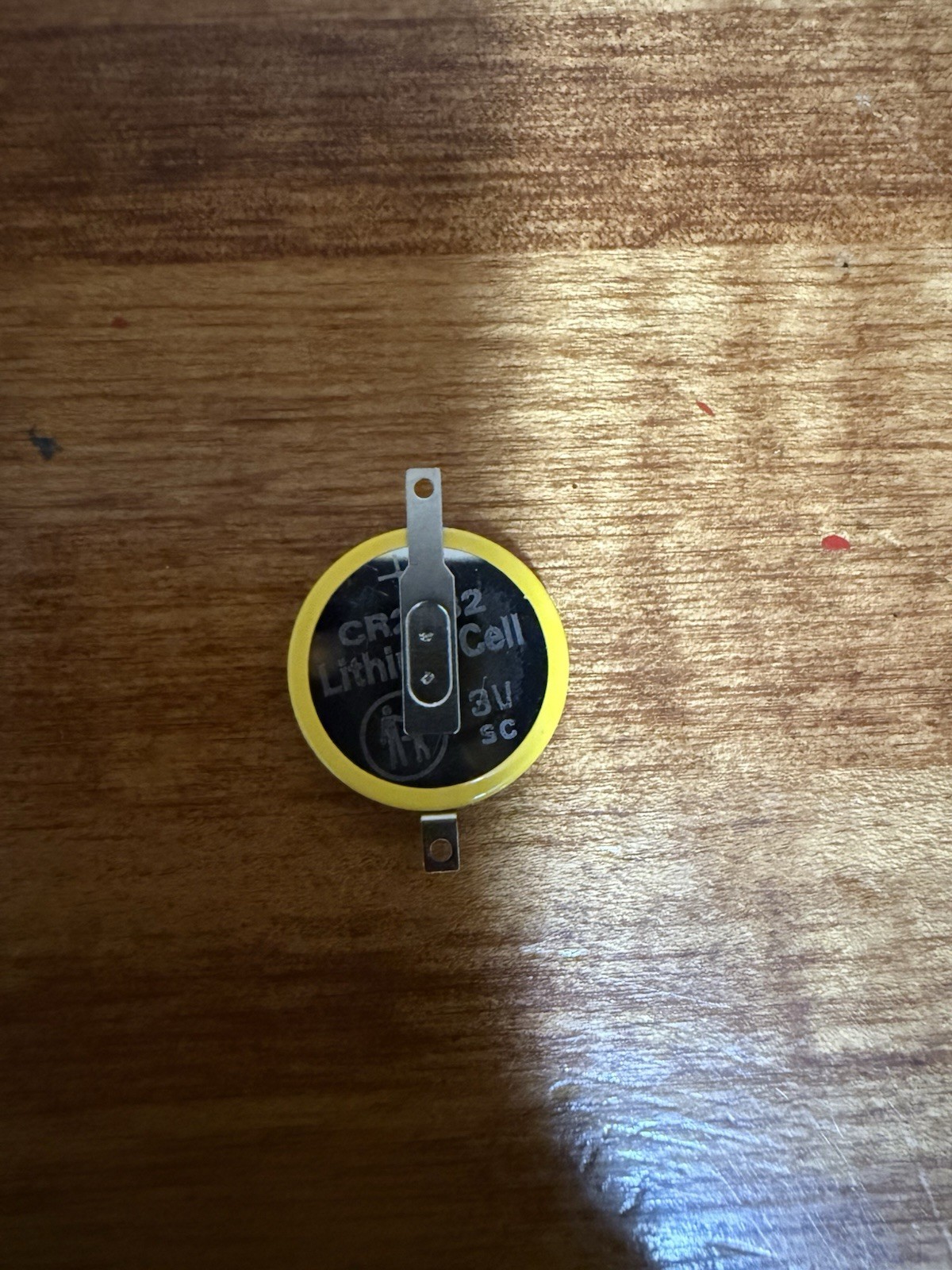 1 Brand New CR2032 Battery with solder tabs 180 Degrees