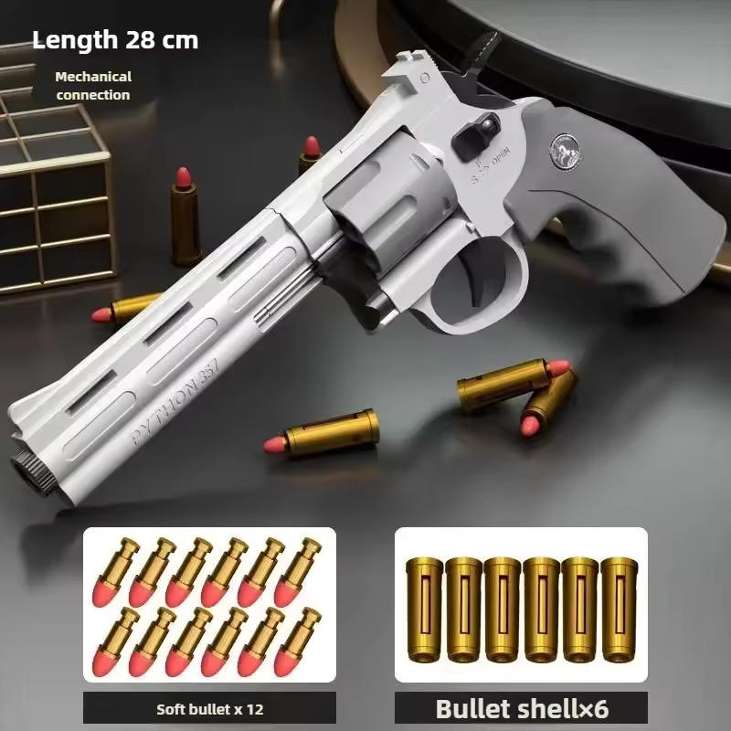 Revolver Soft Bullet Toy Gun 357 Simulation Pistol with Ejection Action