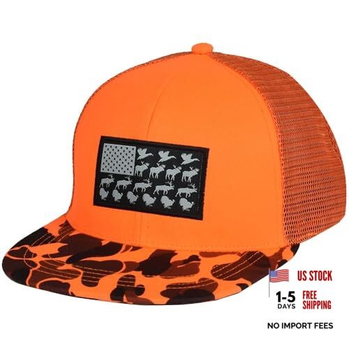 EDTREK Outdoorsman Pro Trucker Breathable One Size Wildlife Flag - Blaze Orange