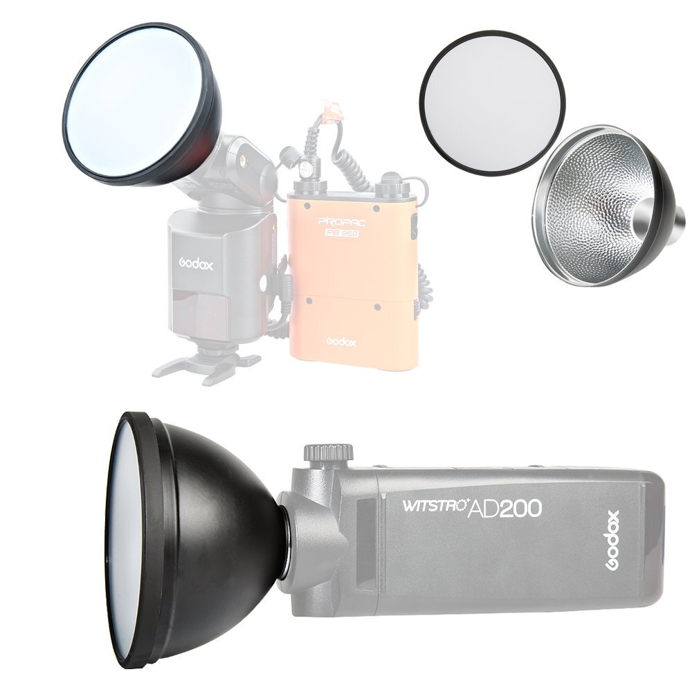 Godox AD-S2 Standard Reflector with Soft Diffuser for AD200 AD200Pro Flash