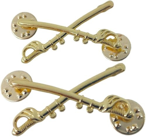 PAIR U. S. ARMY CAVALRY OFFICER COLLAR BADGE DRESS PIN DEVICE insignia