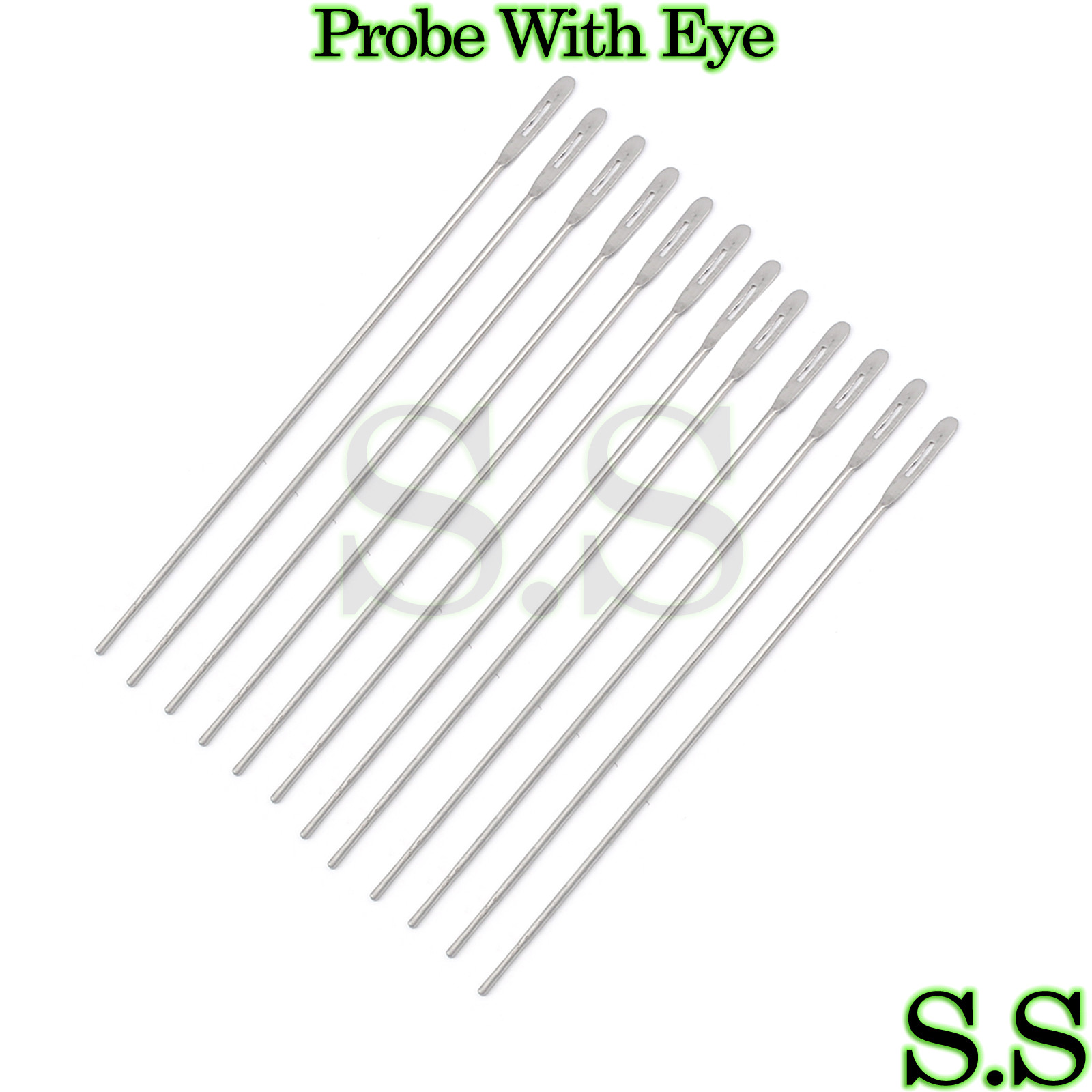 12 Pcs Probe with Eye 6" Surgical Instruments Stainless Steel Economy