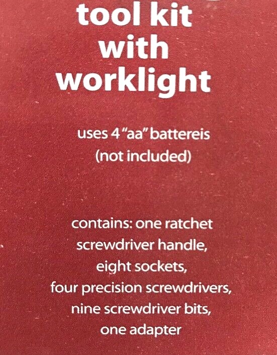 New Dover & York Home/Auto Tool Set OR Tool Kit W/Worklight - Choice