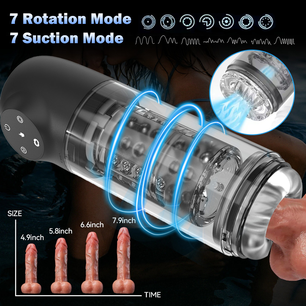 New Male Sucking Mastubator Blowjob Vacuum Penis Automatic Rotation Cup Sex Toy