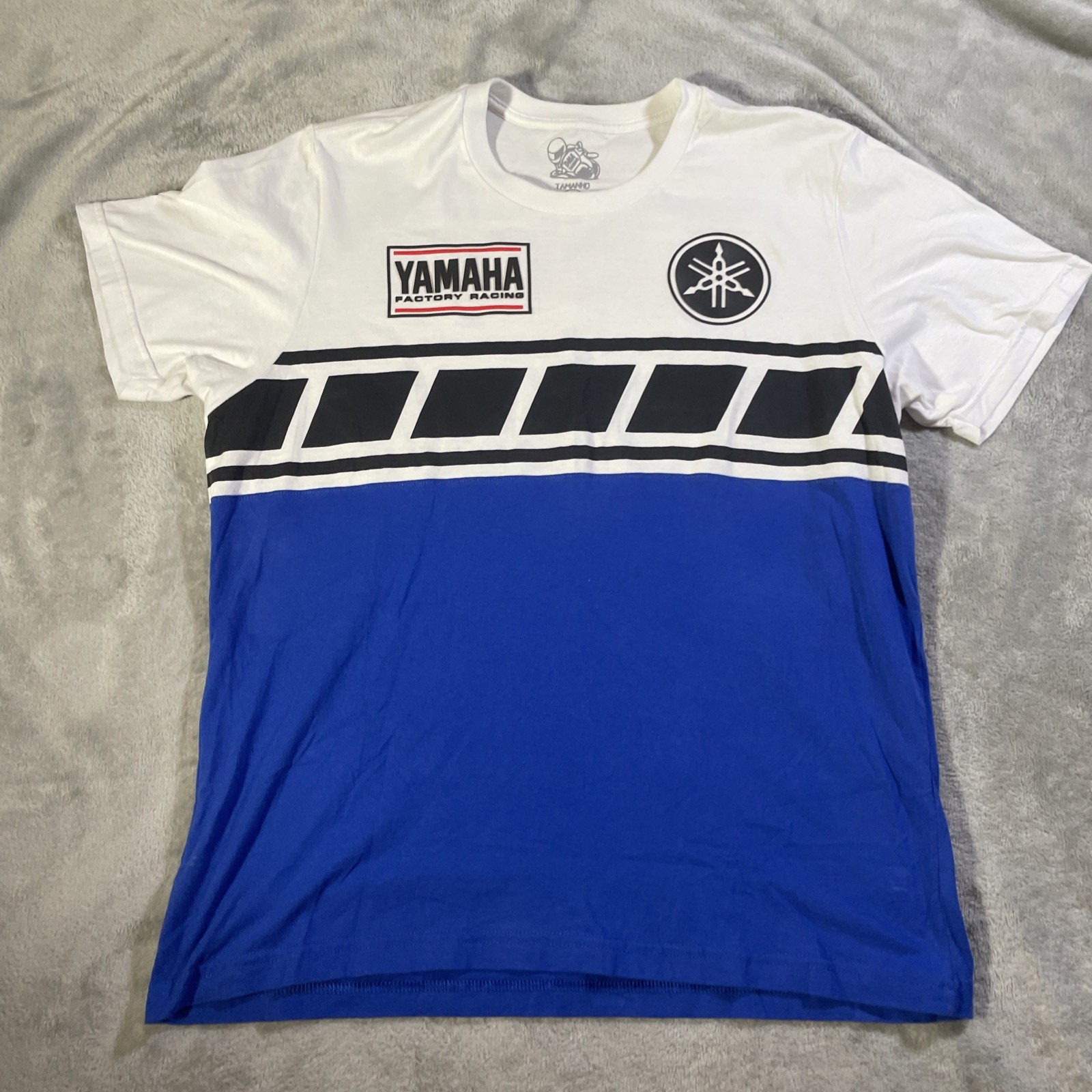 DNA Racing L Yamaha Factory Racing T-Shirt Blue White  Rally motocross track
