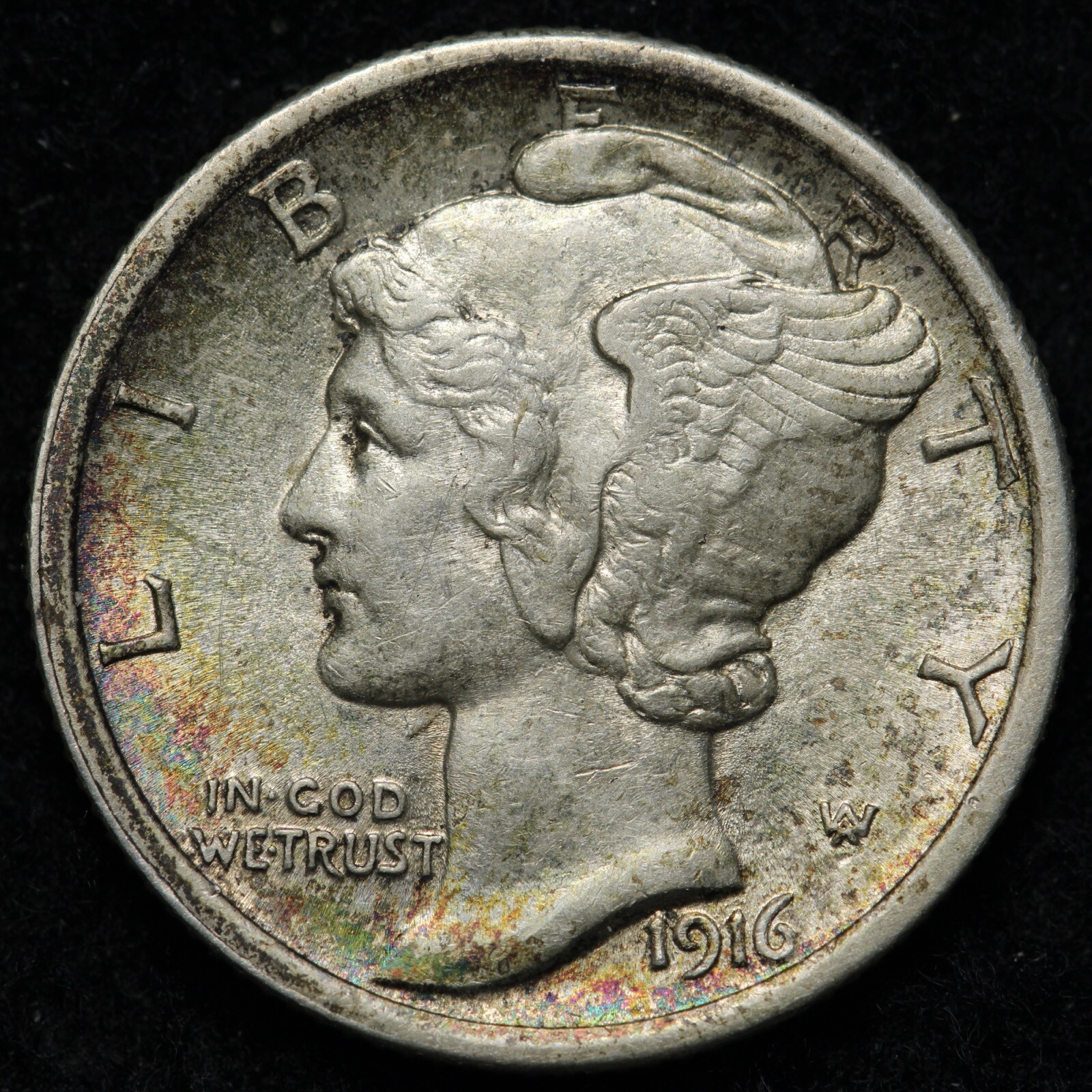1916 Mercury Silver Dime BU *UNCIRCULATED* MS TONED E238 RQEA