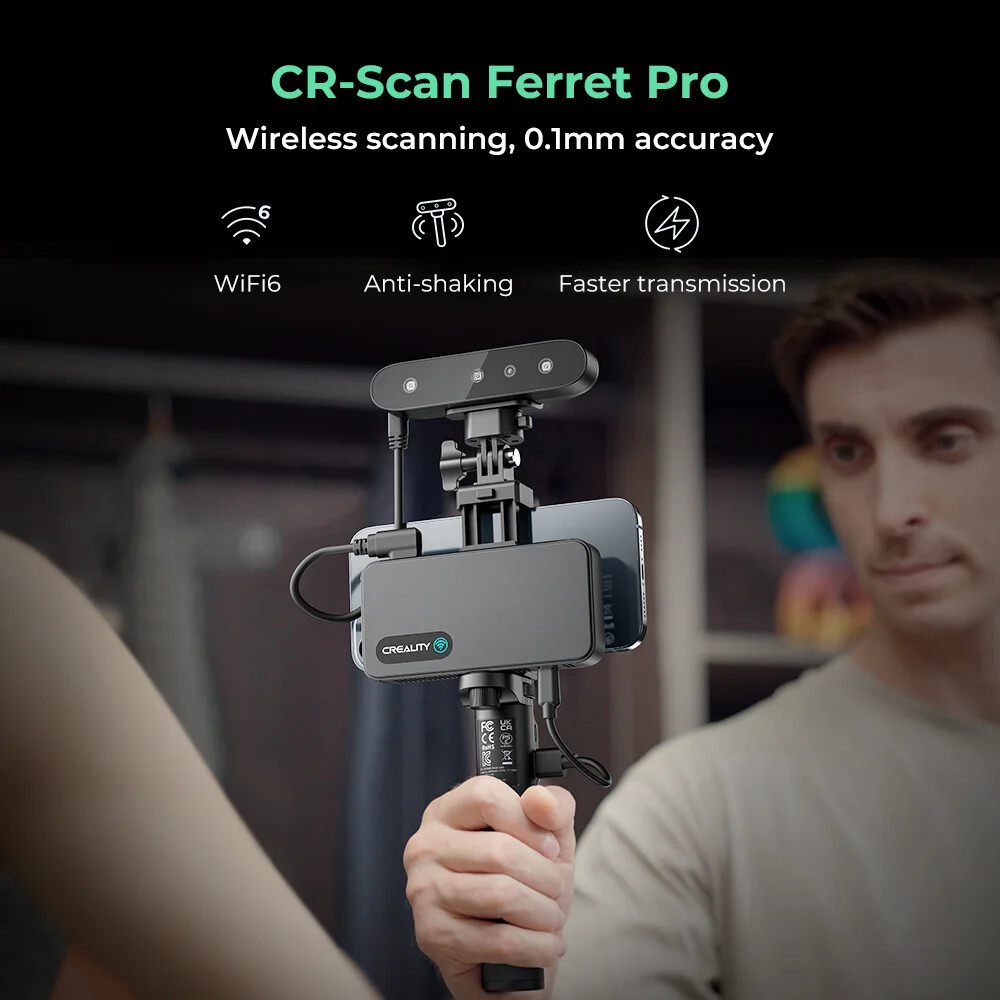 Creality Ferret Pro 3D Scanner 30 fps Anti-shake Tracking w/ Rotating Turntable