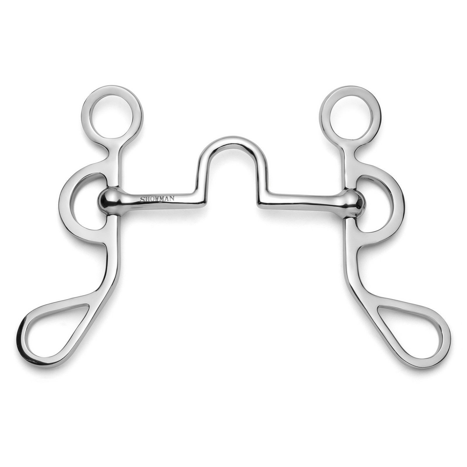 Showman Argentine Shank Bit w/ Fixed Port Tongue Relief