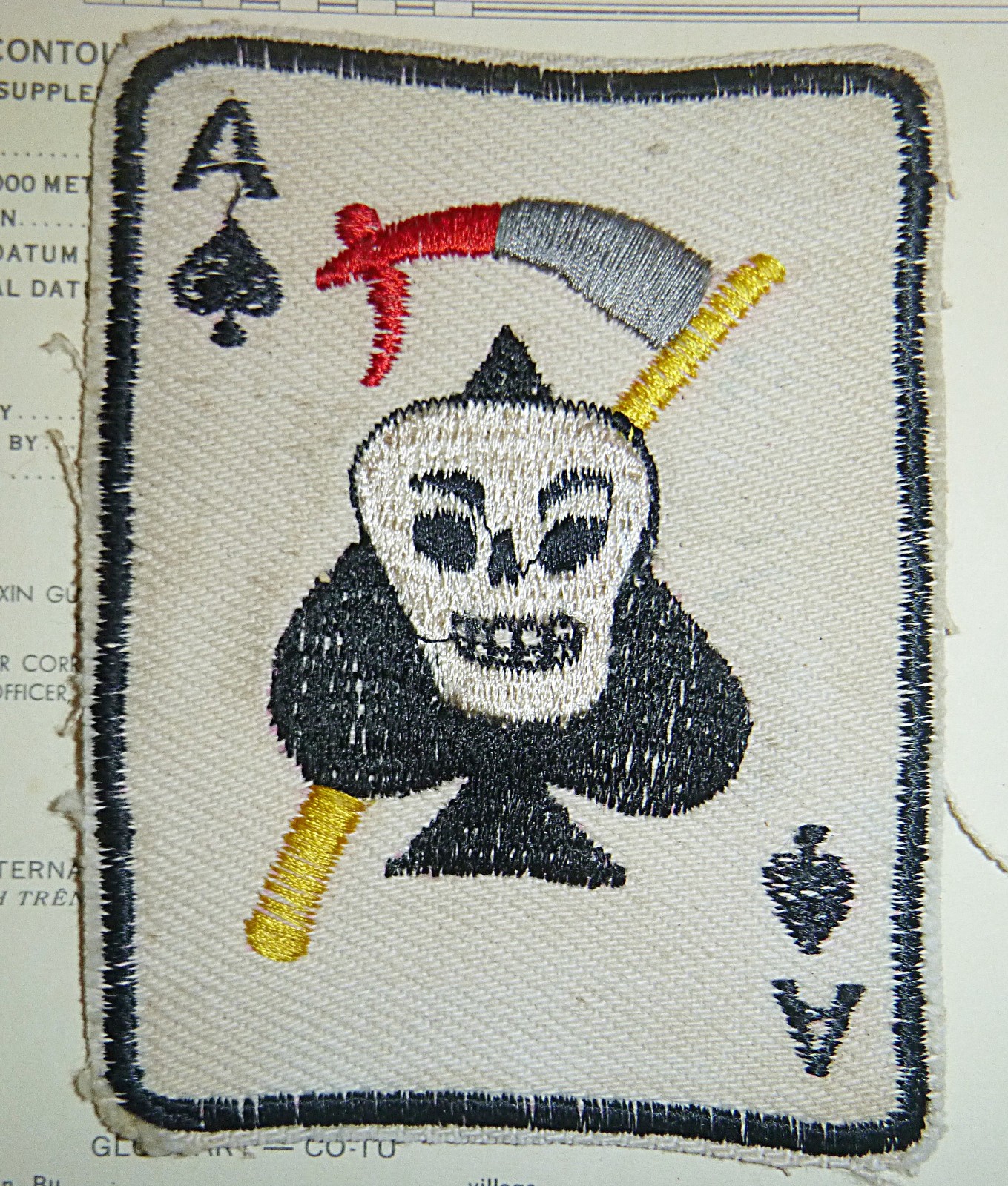 ACE of SPADES - Original Patch - MACV-SOG - The Grim Reaper - Vietnam War, E.132