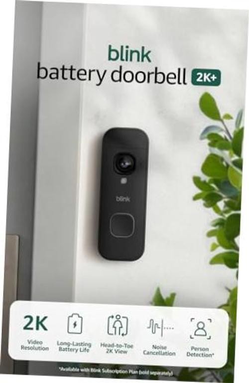 Battery 2K+ — New Model — Black Doorbell & Sync Module