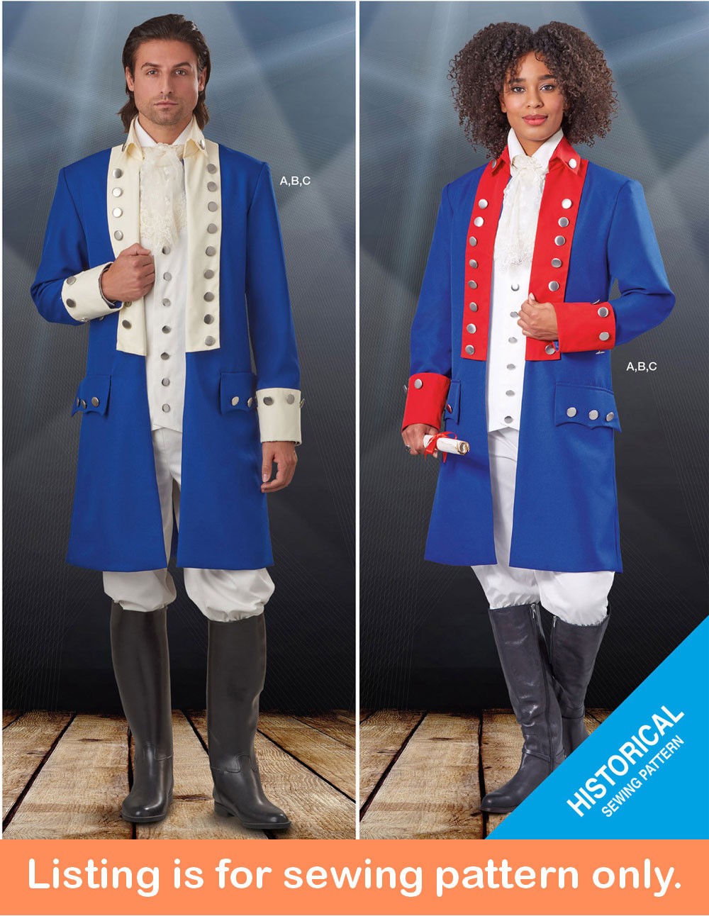 SEWING PATTERN Mens Womens Costume Colonial Revolutionary War Hamilton Coat 9252